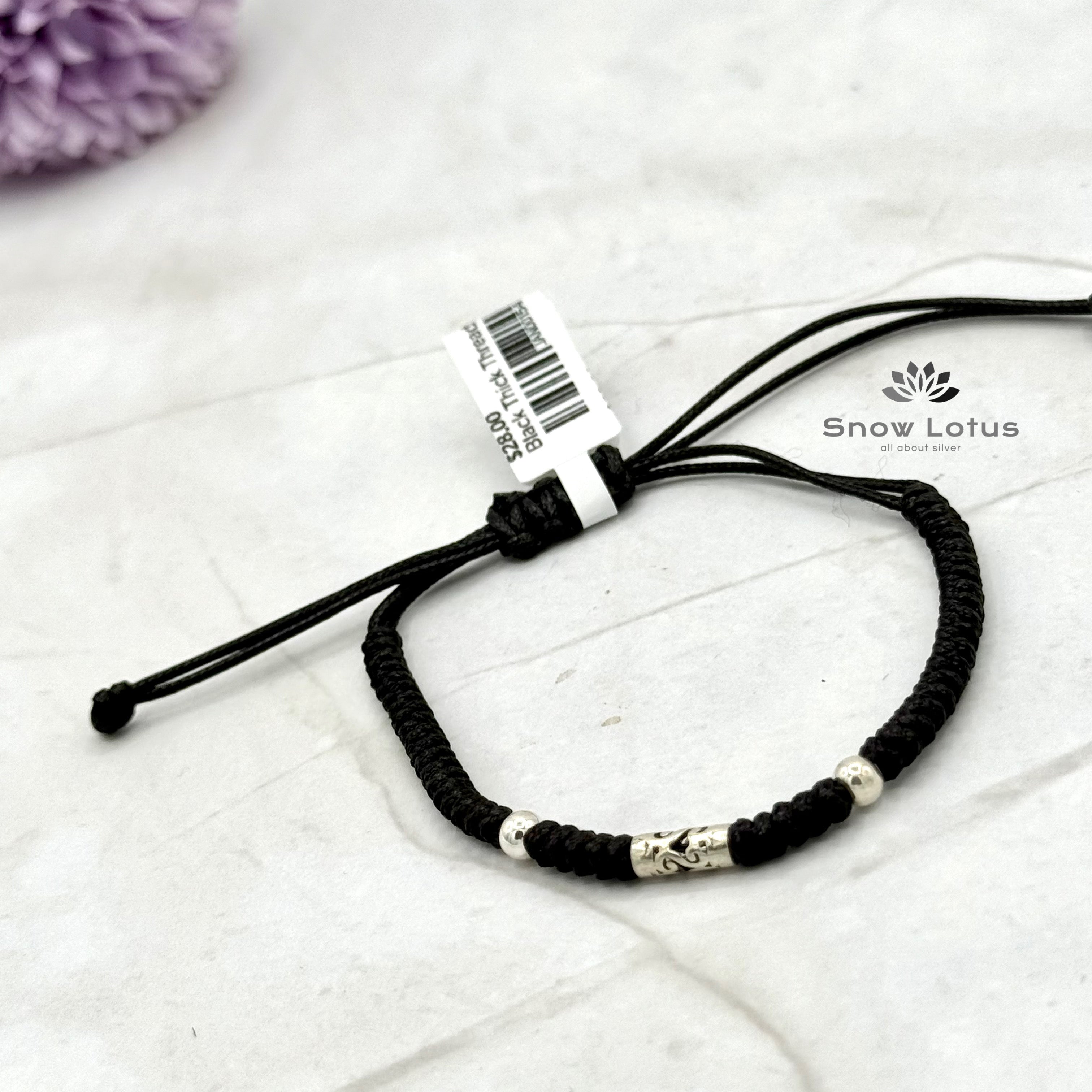 Black Thick Thread Anklets M7