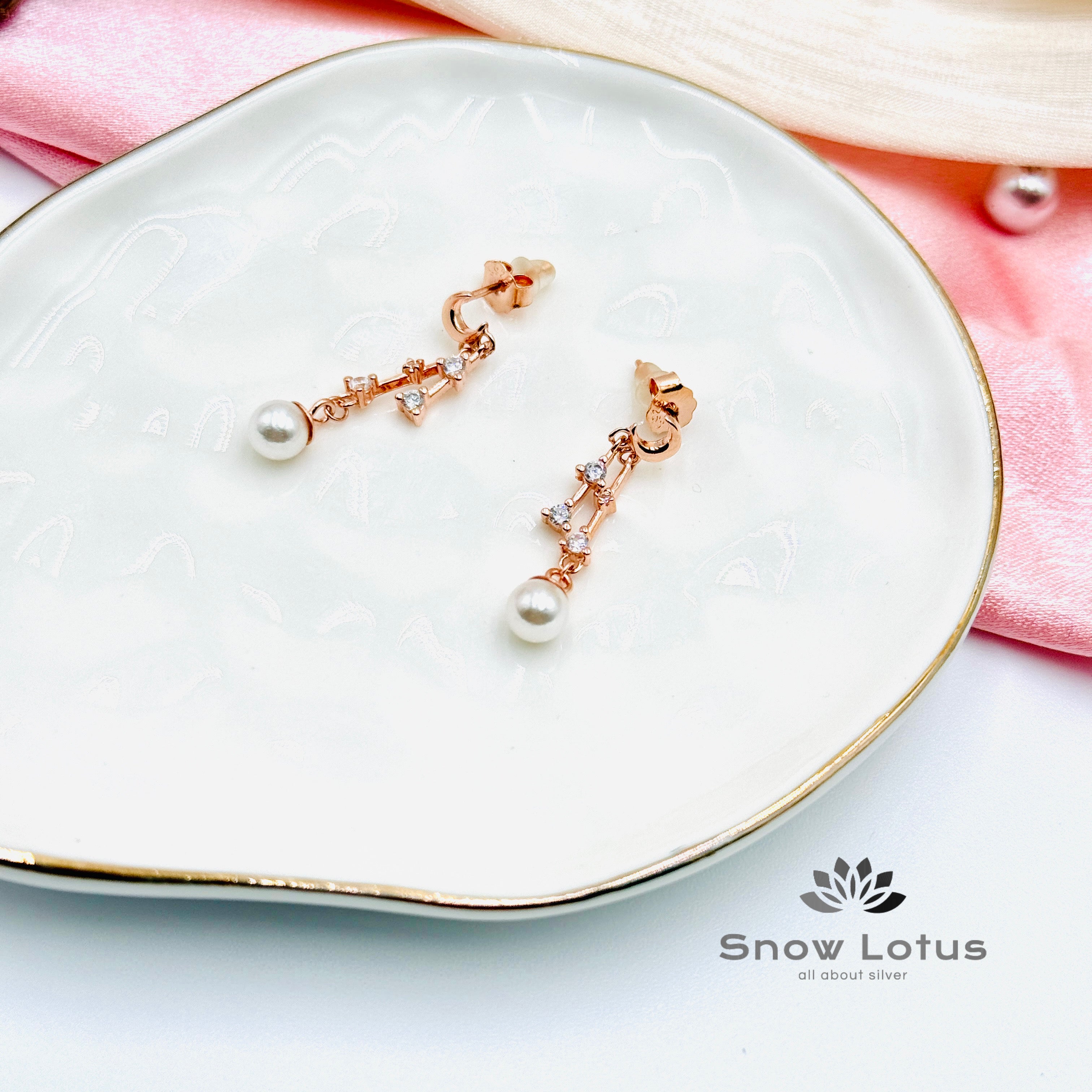Half Moon Glow Rose Gold Earrings