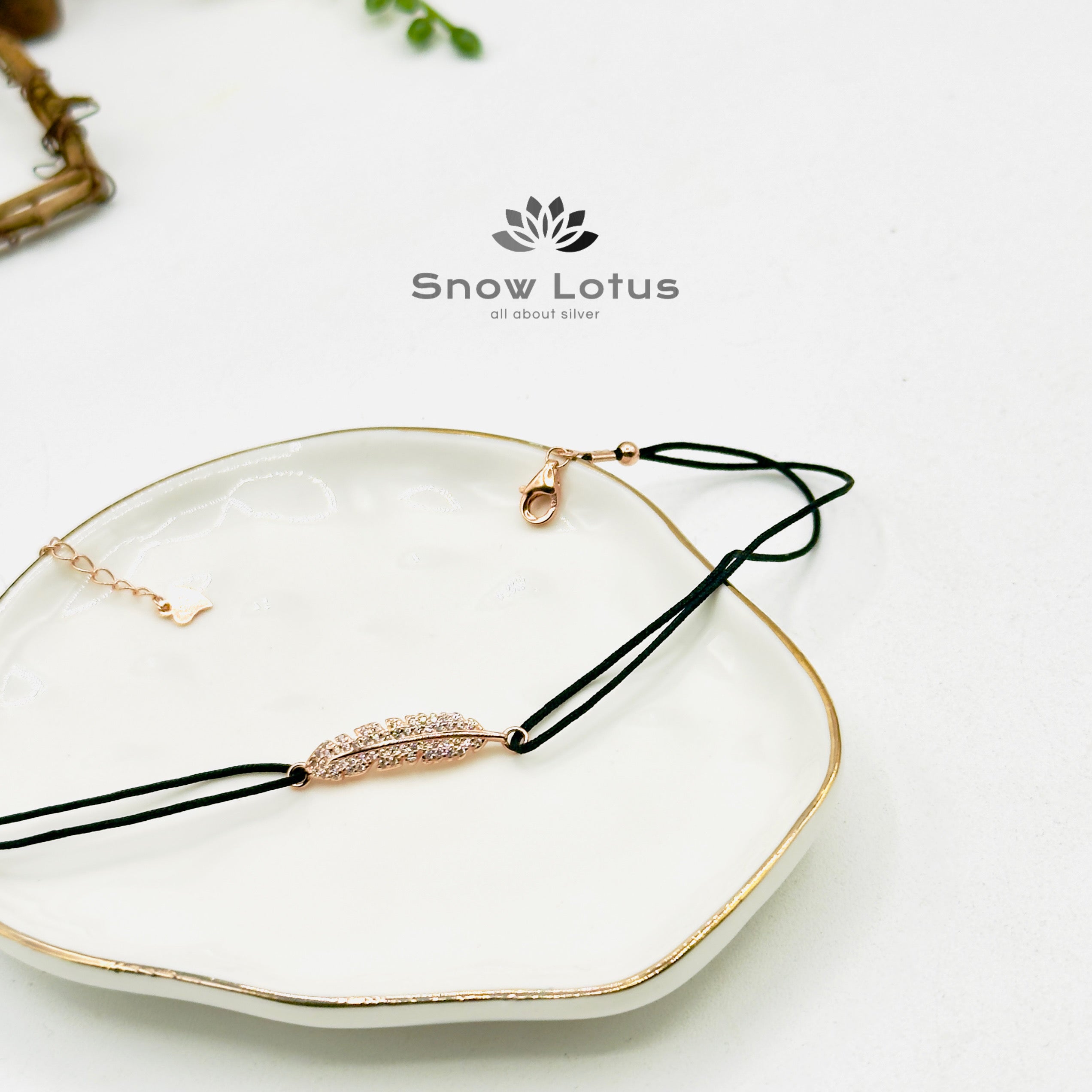 Rose Gold Feather Single Anklets