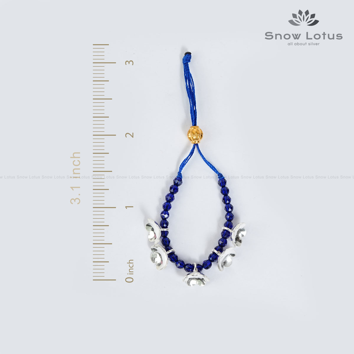 Silver Flowers Mini Haarams Blue