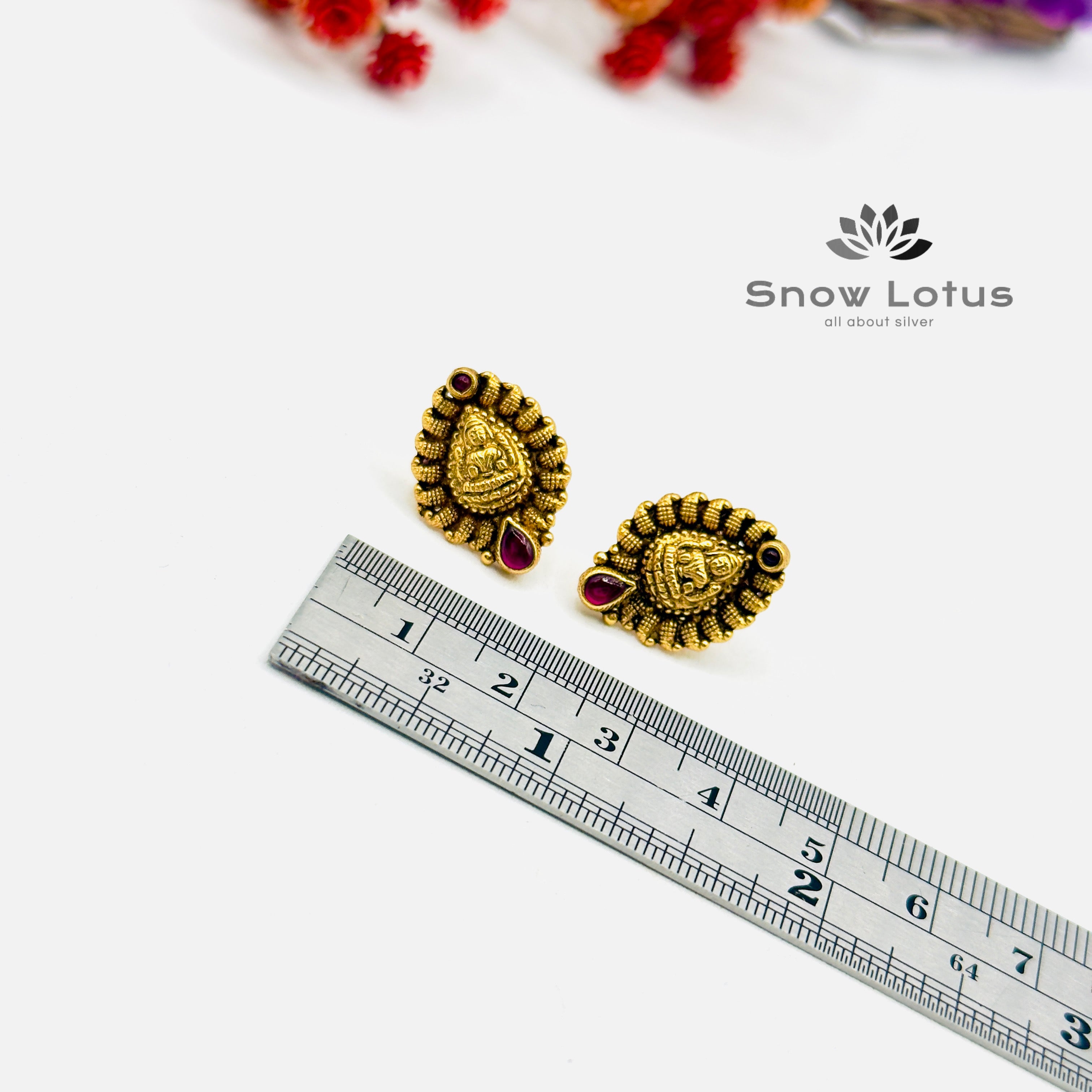 Lakshmi Red Studs