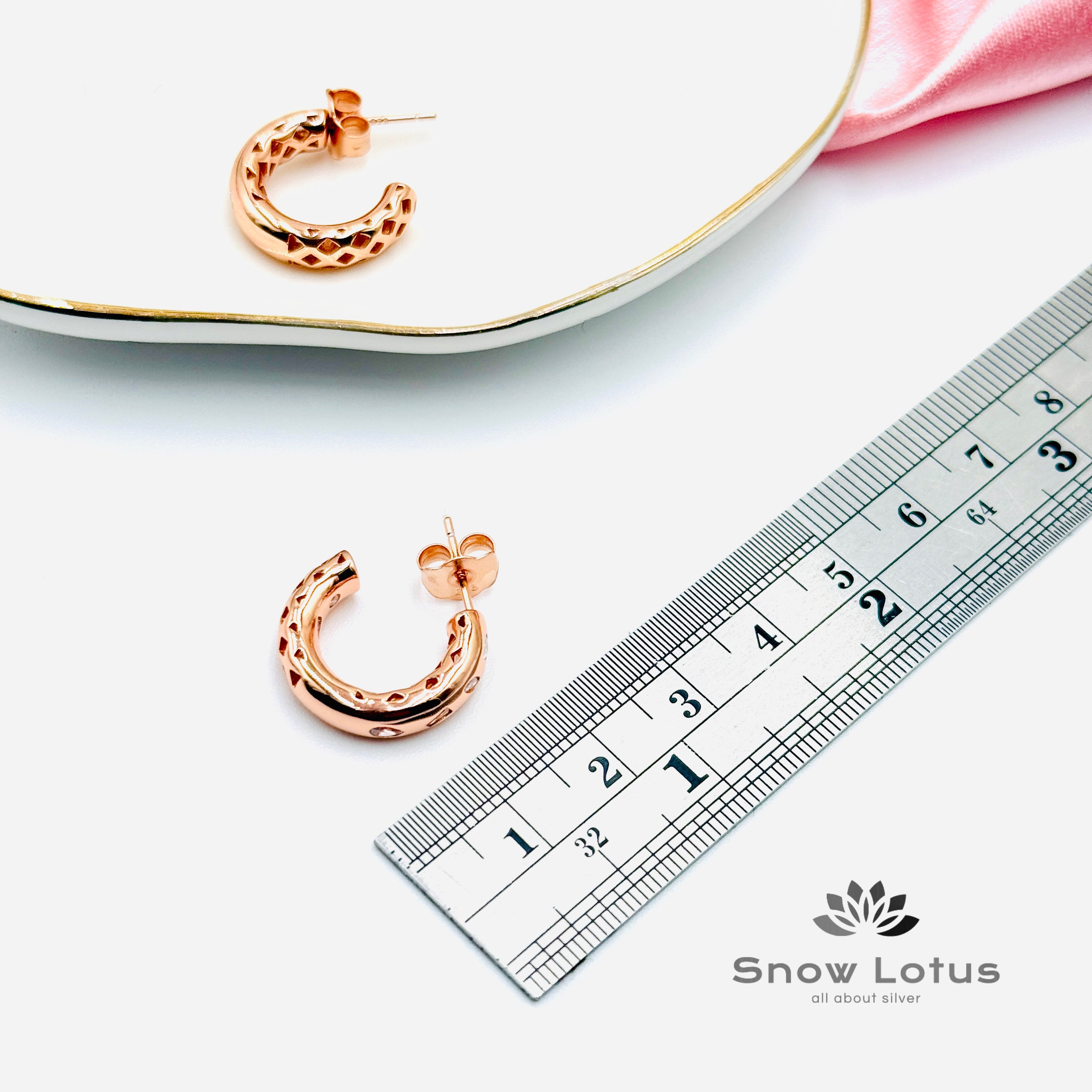 White Rose Gold Earrings