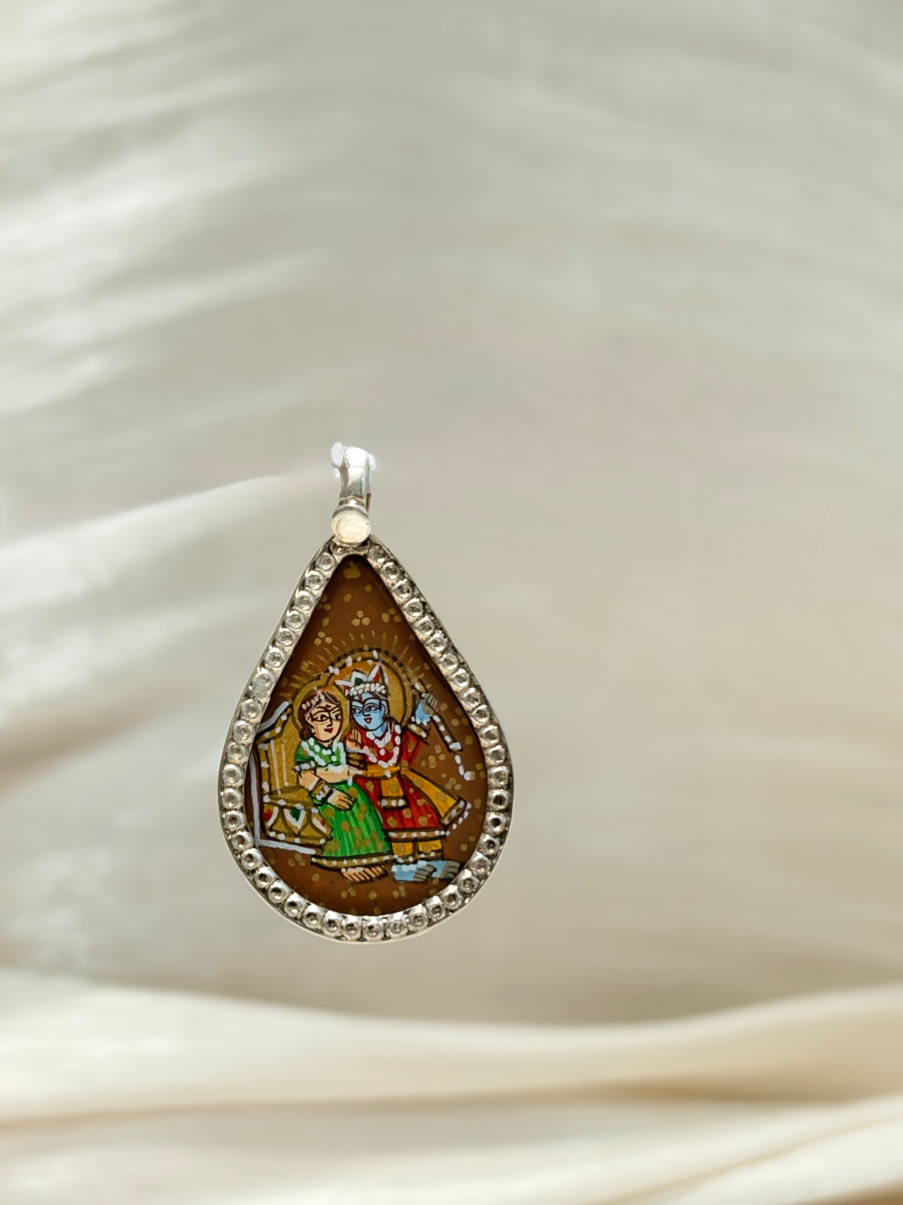 Radhakrishnan Painted Pendant