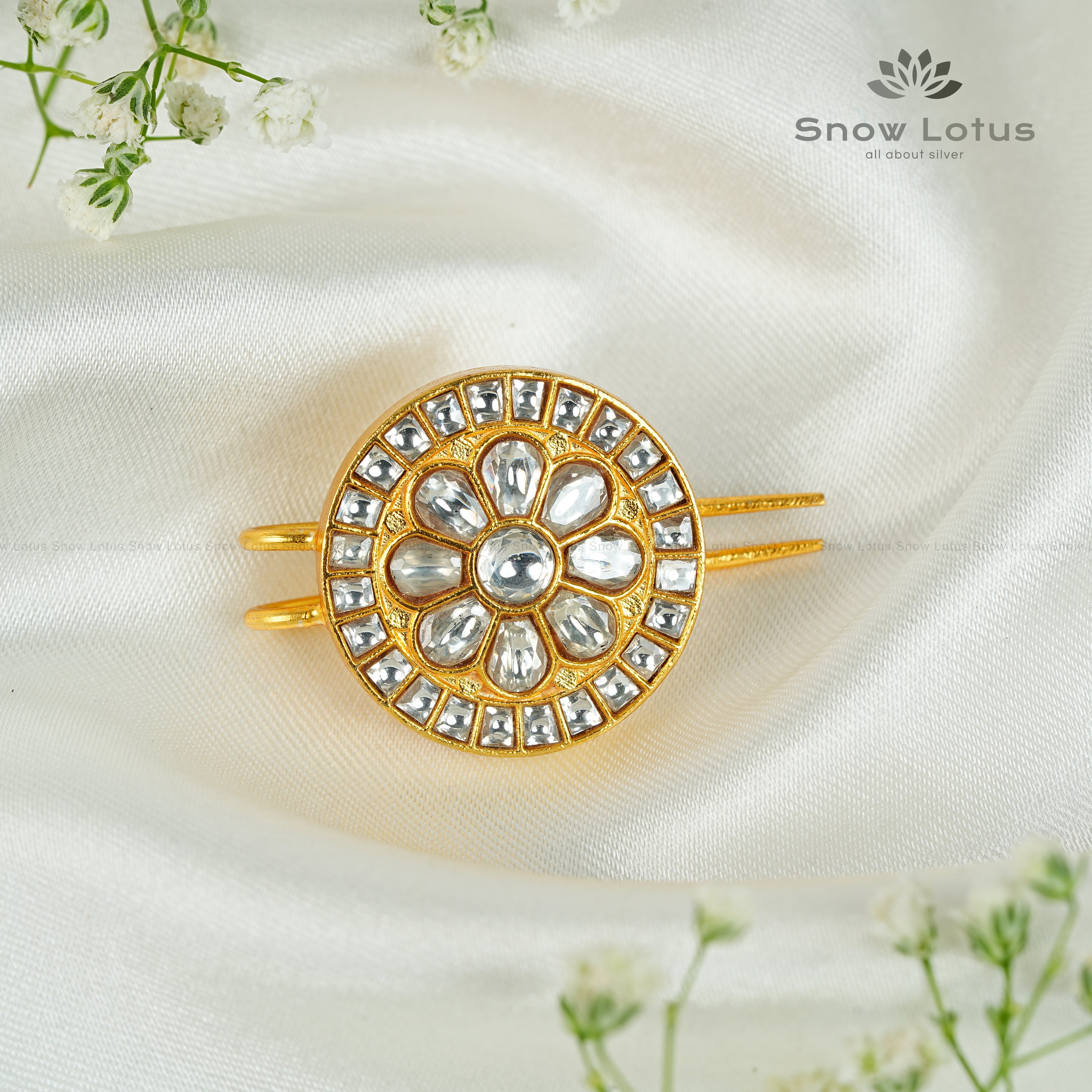 White Kundan Juda Pin