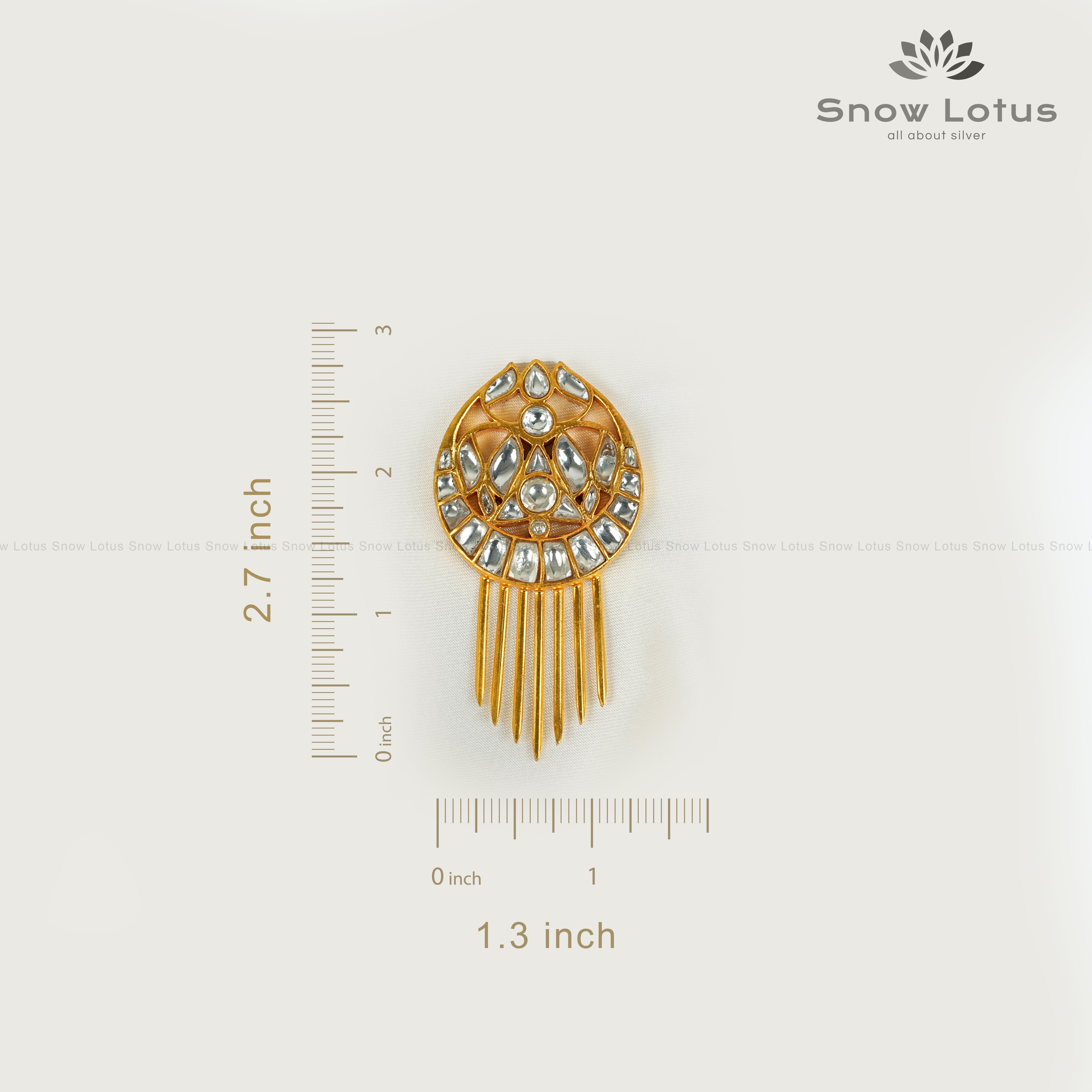 Half Moon Kundan Juda Pin
