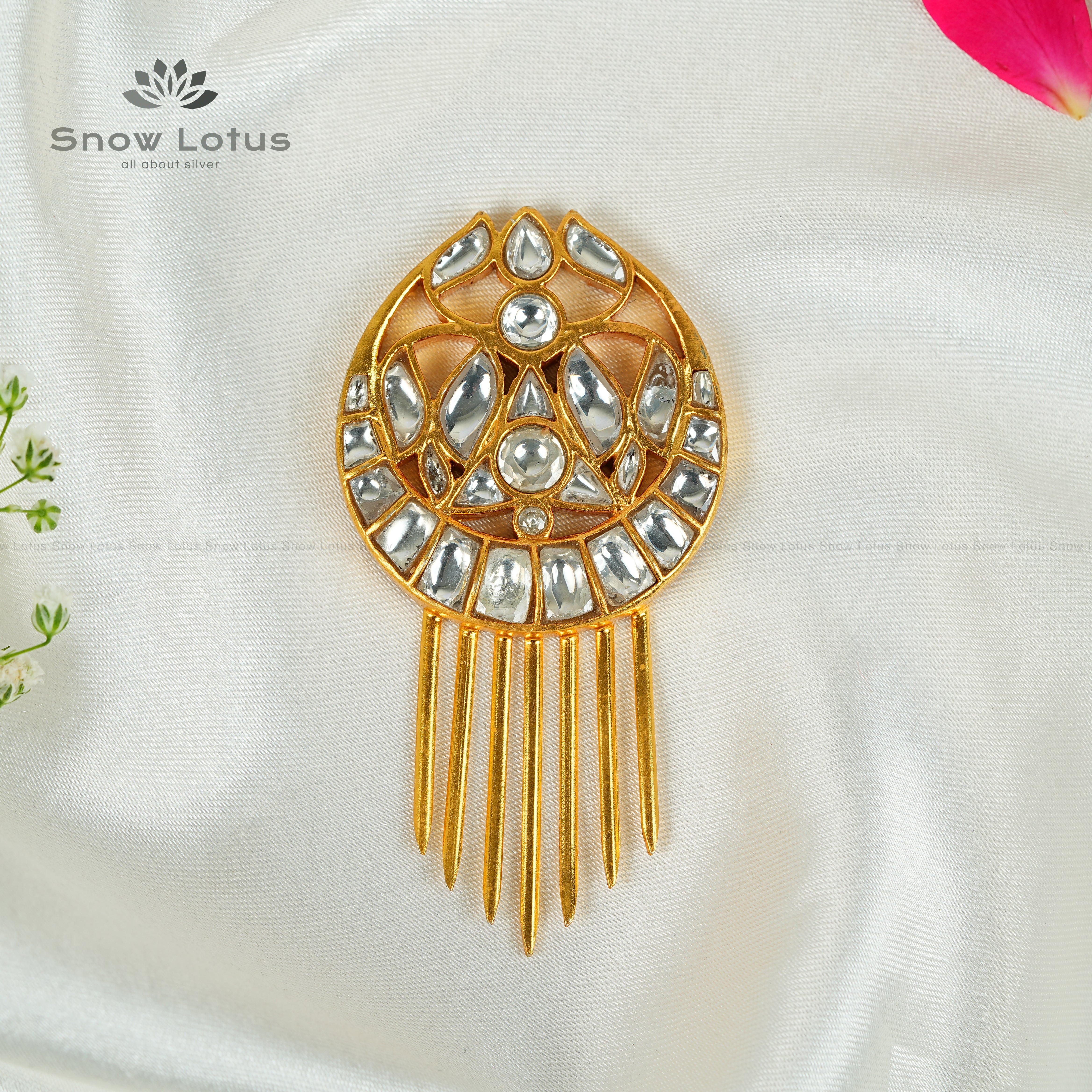 Half Moon Kundan Juda Pin