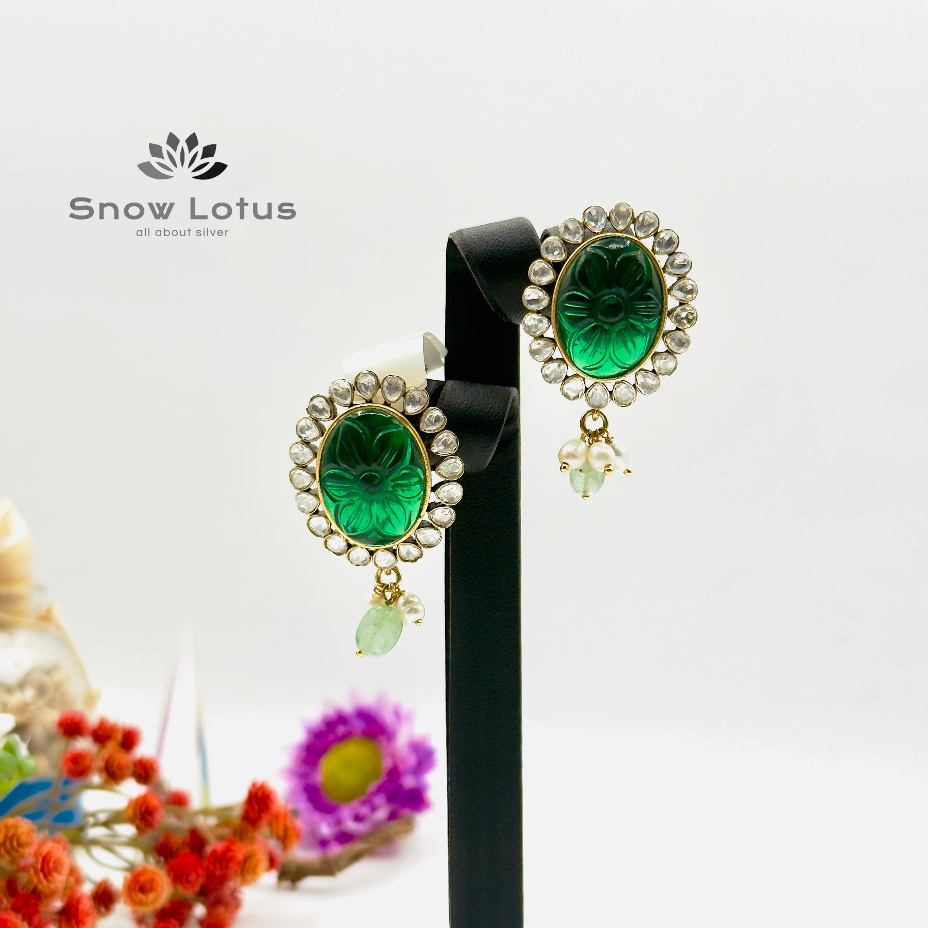 Greeny Moissanite Studs
