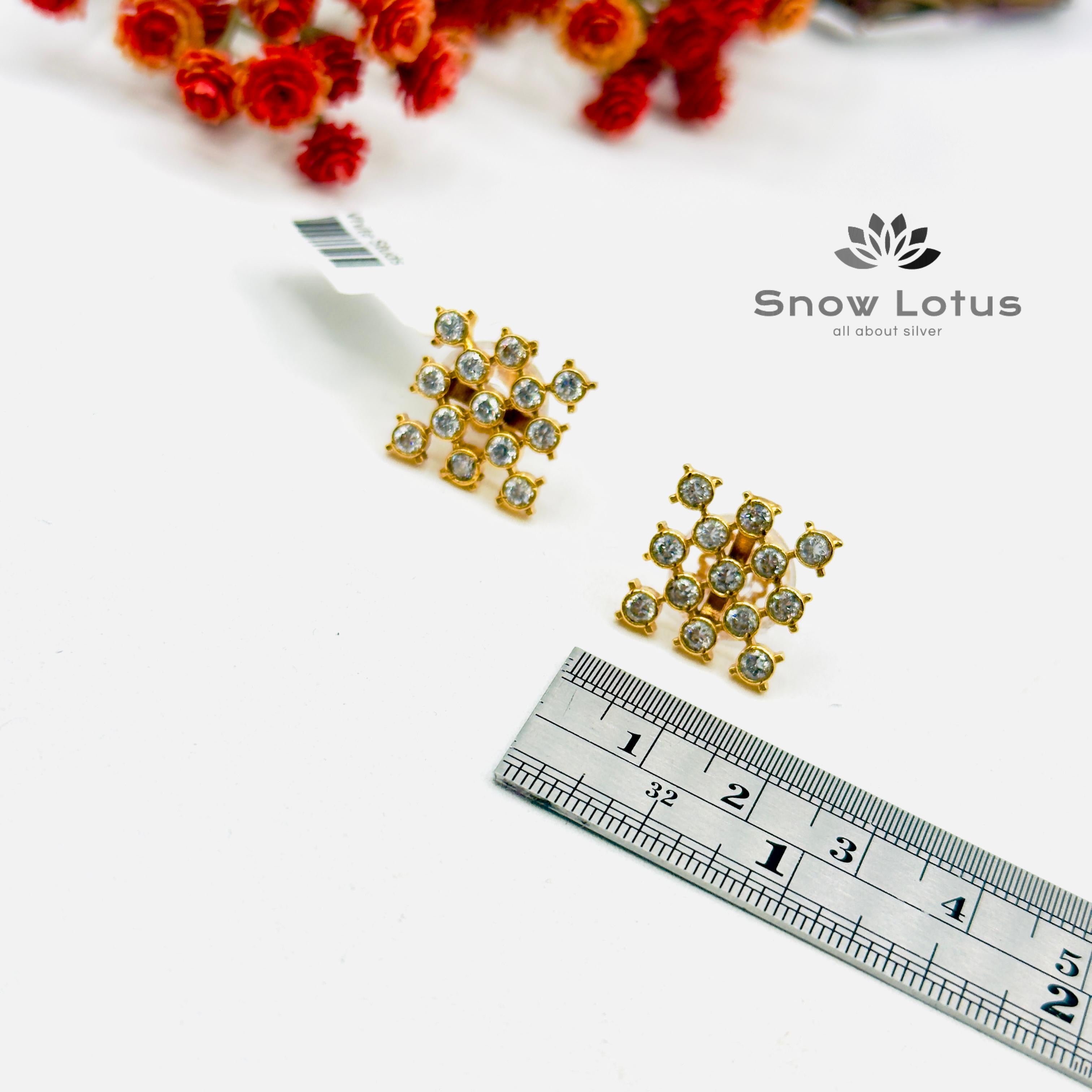 Stellar Squarish White Studs
