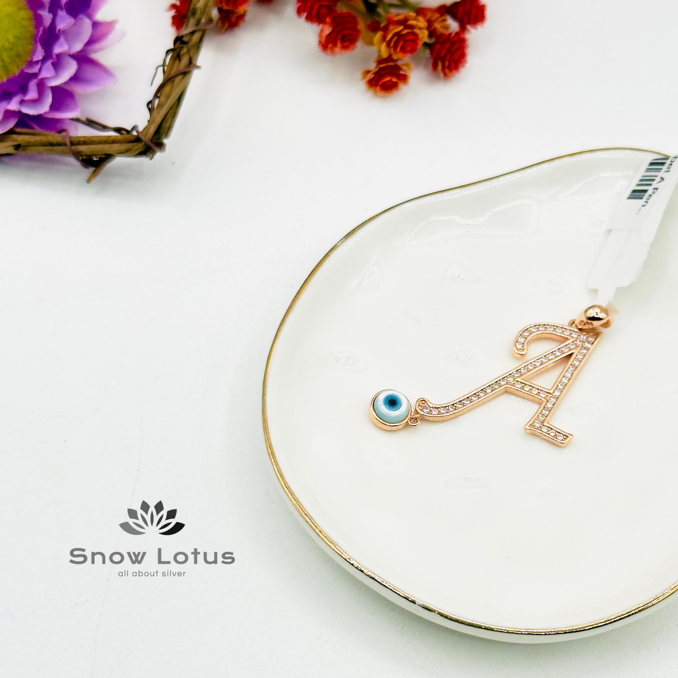 Rosegold Evil Eye Alphabet A Pendent