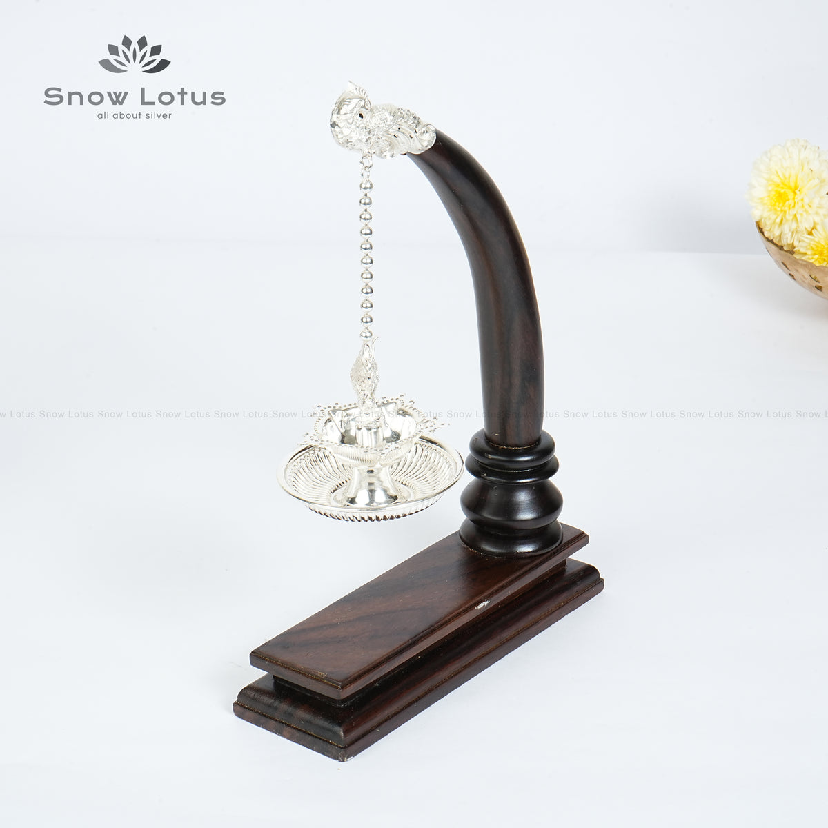 Rose Wood Peacock Hanging Diyas