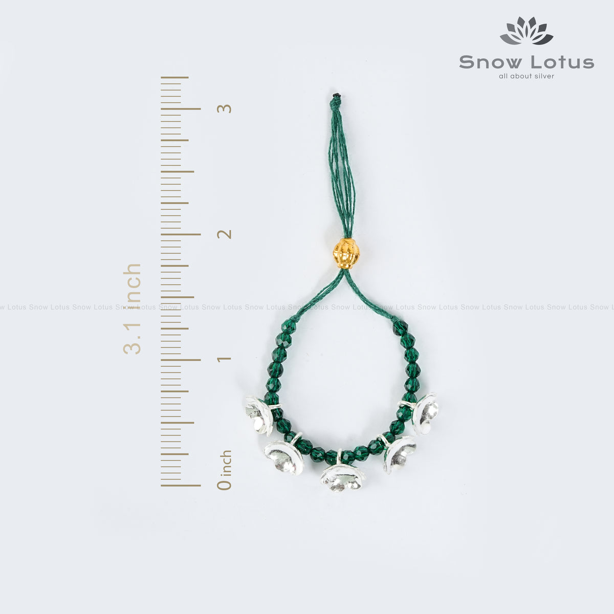 Silver Flowers Mini Haarams Green