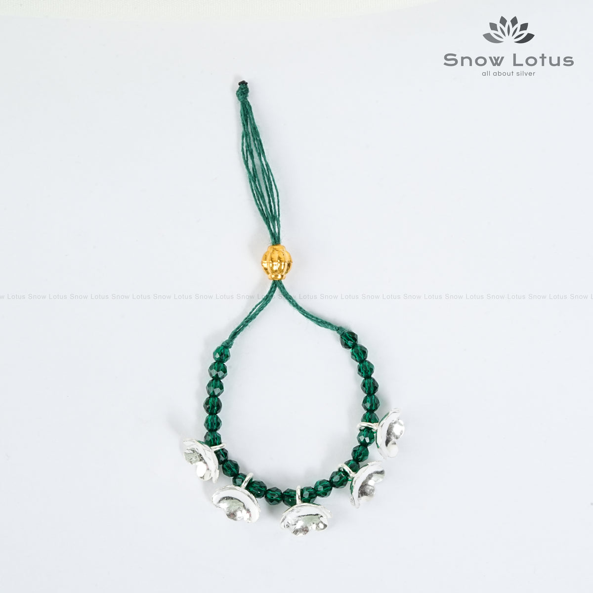 Silver Flowers Mini Haarams Green