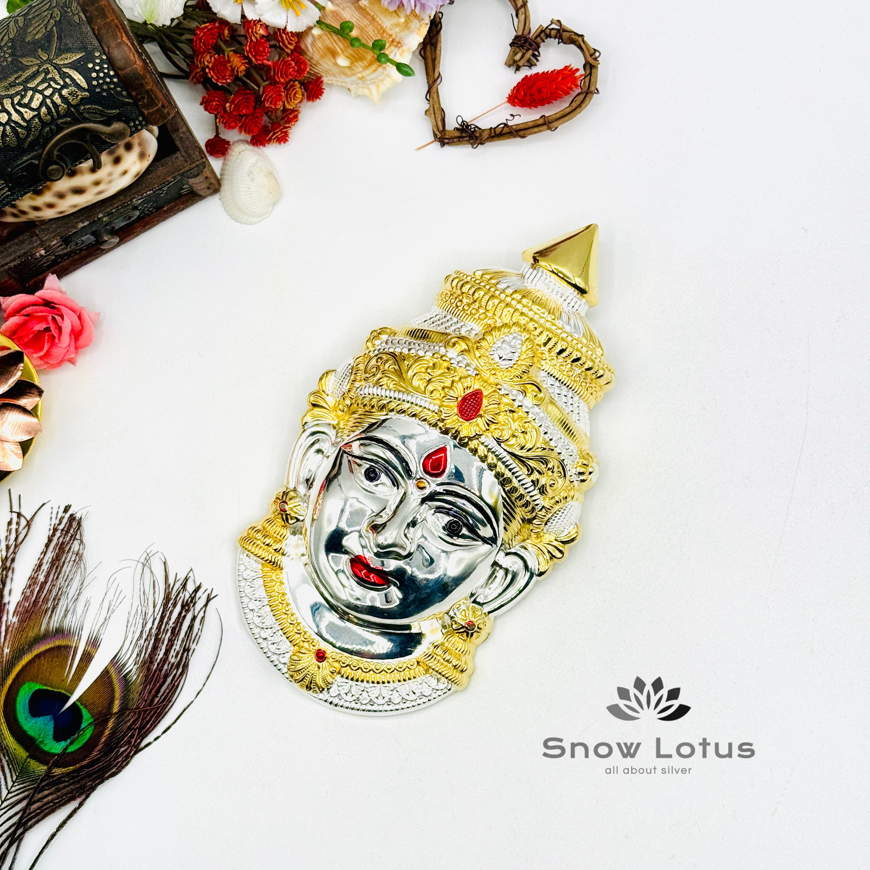 Ammavari Face Silver Glossy finish with Highlights