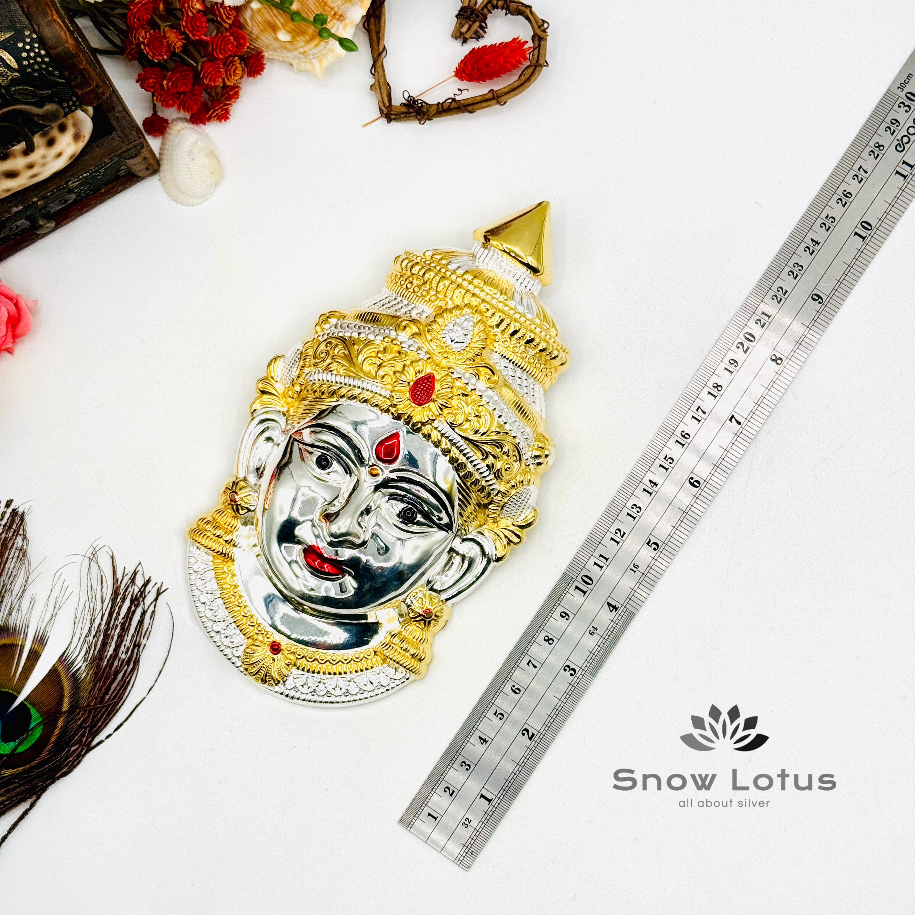 Ammavari Face Silver Glossy finish with Highlights