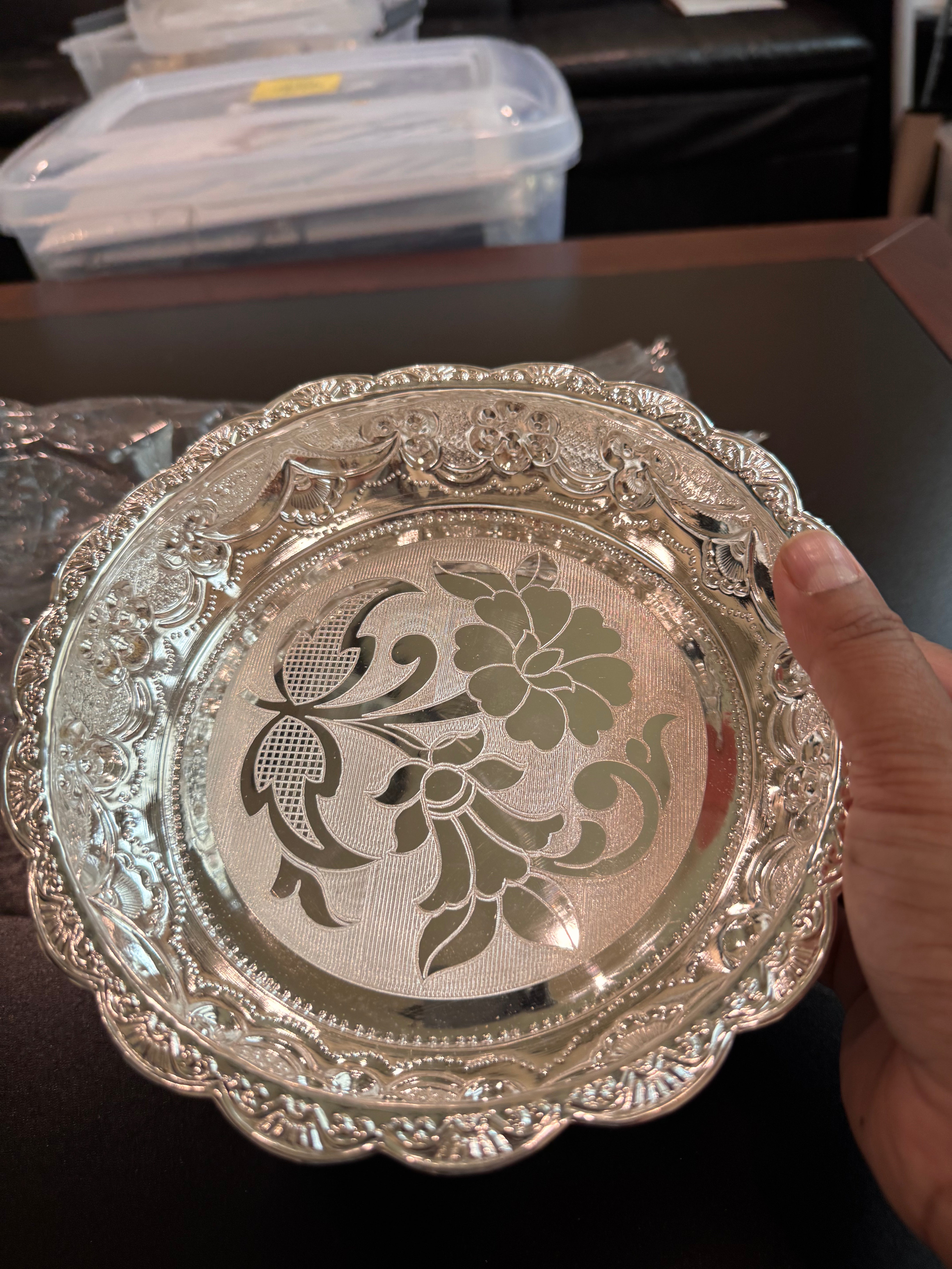 Pooja plate Nakshi with elephant legs M6