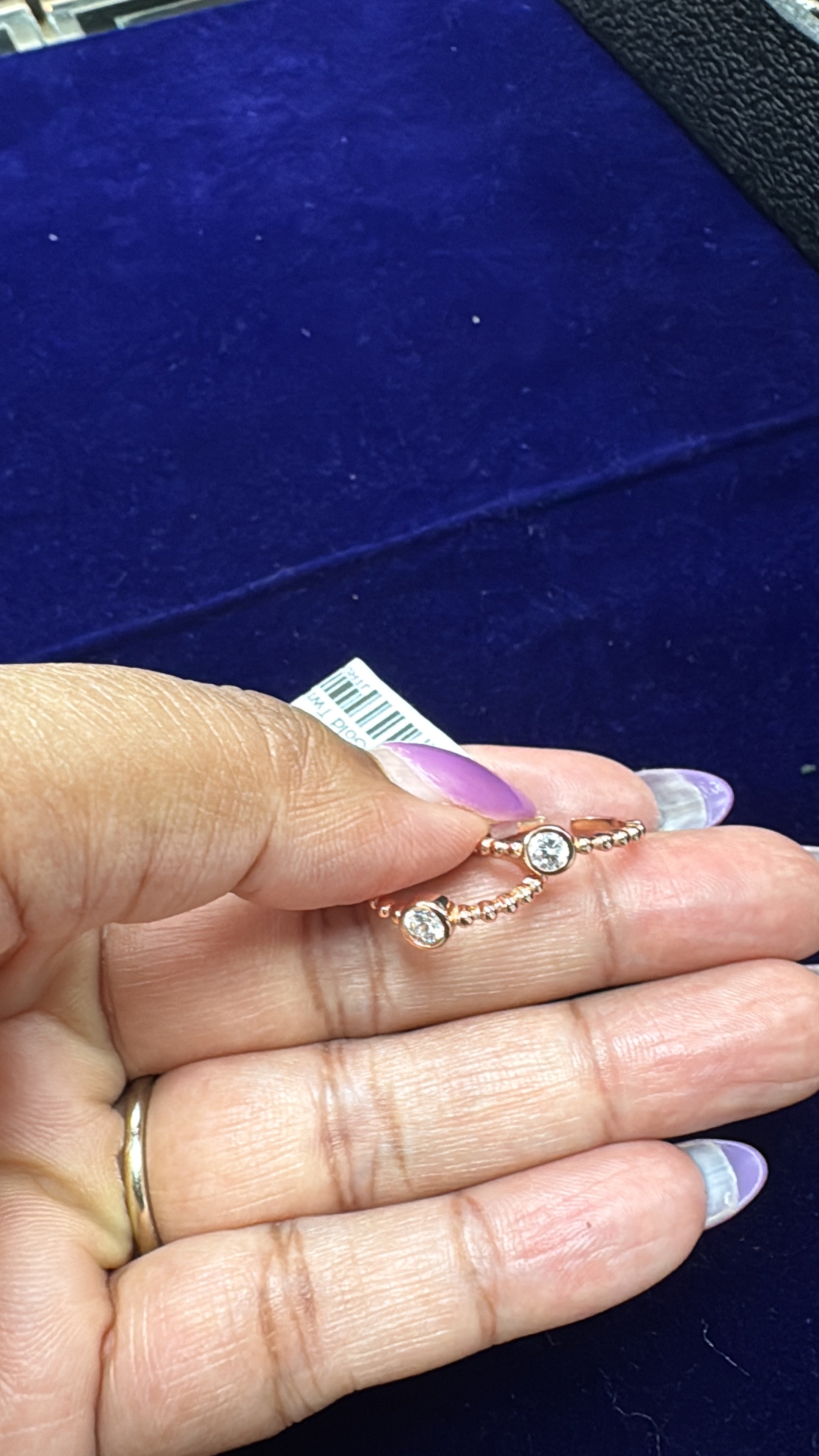 Rose Gold Twinkling Toerings