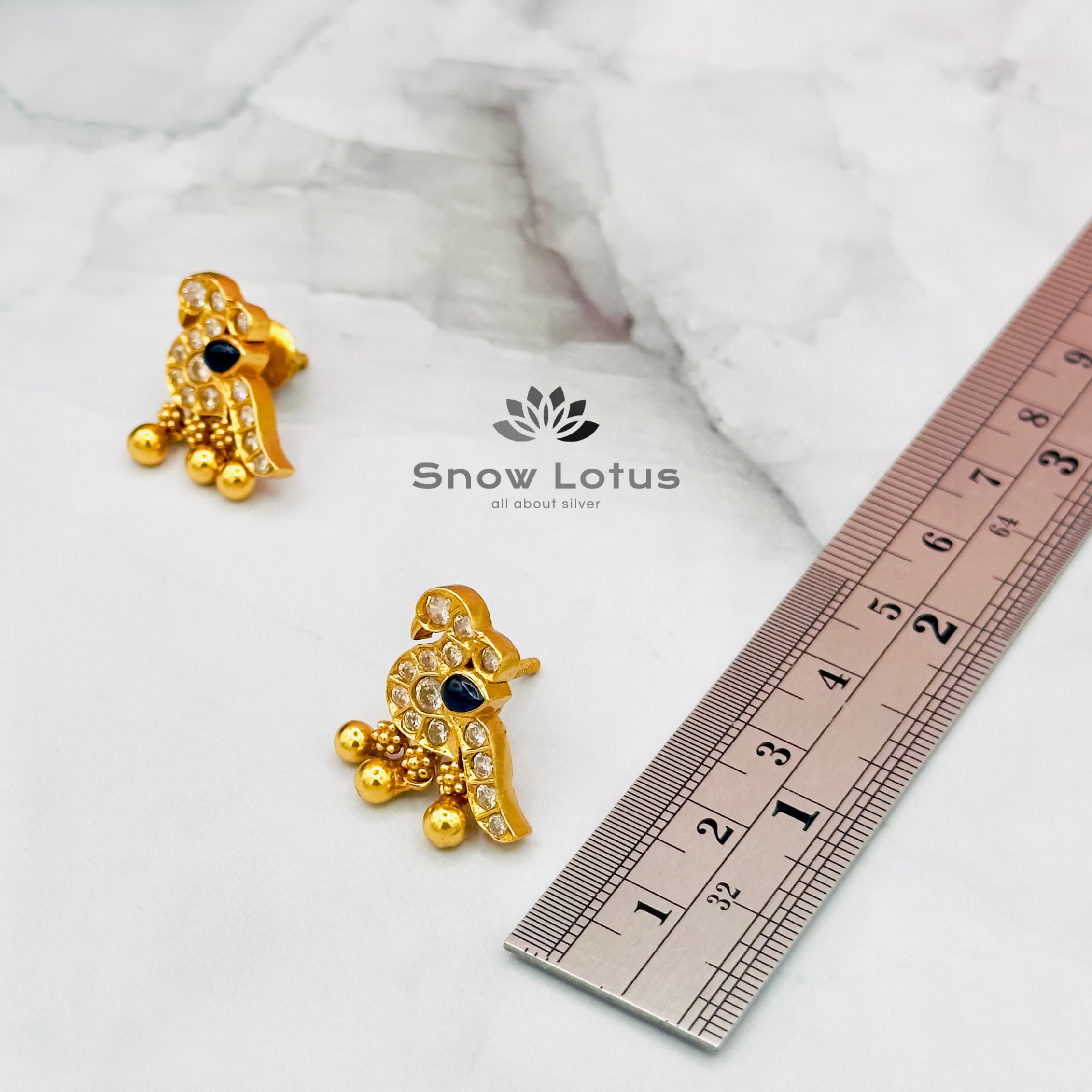 Blue birdy studs