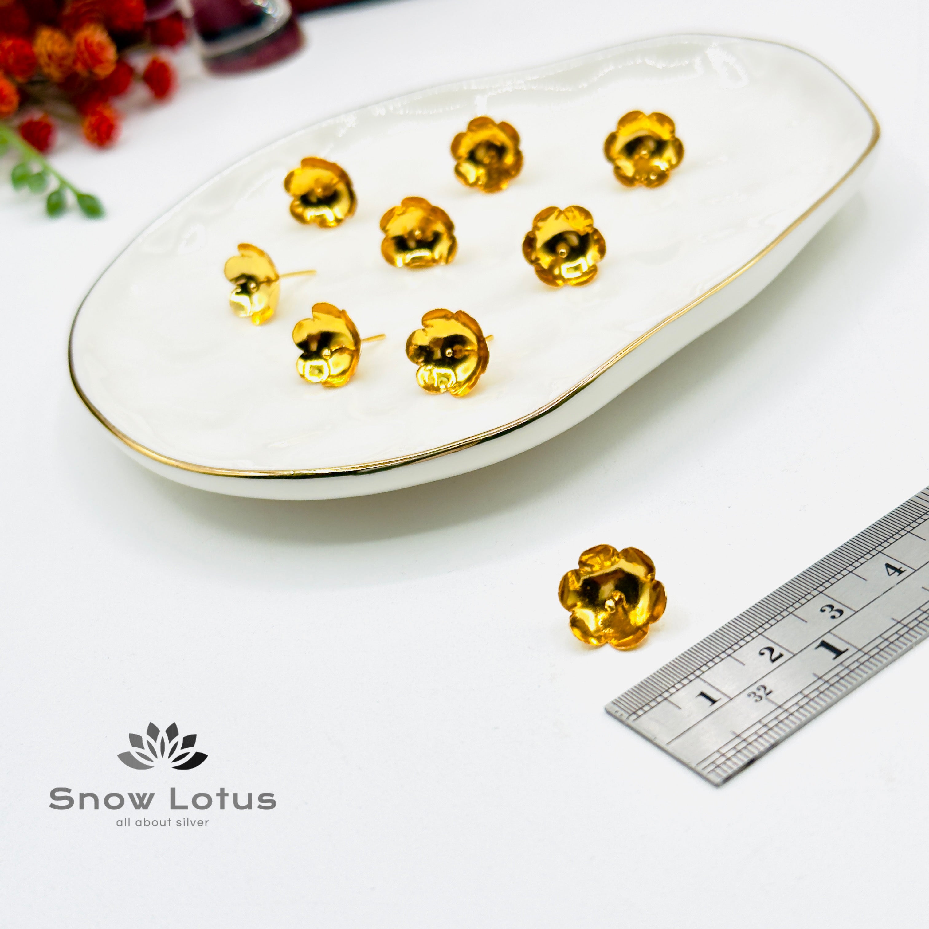 108 Gold Polish Plain Flowers with Bud