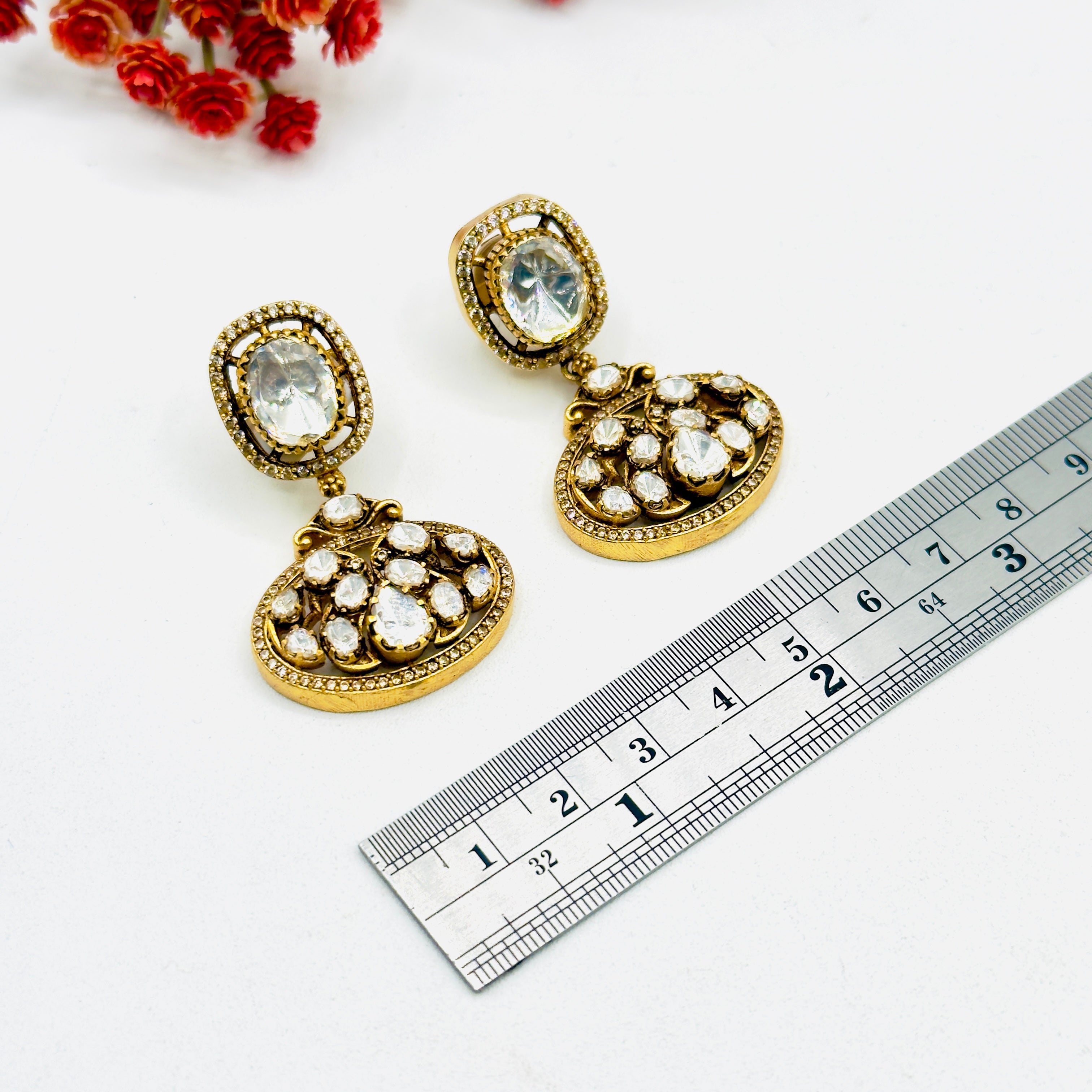Floral Moissanite Chandbali