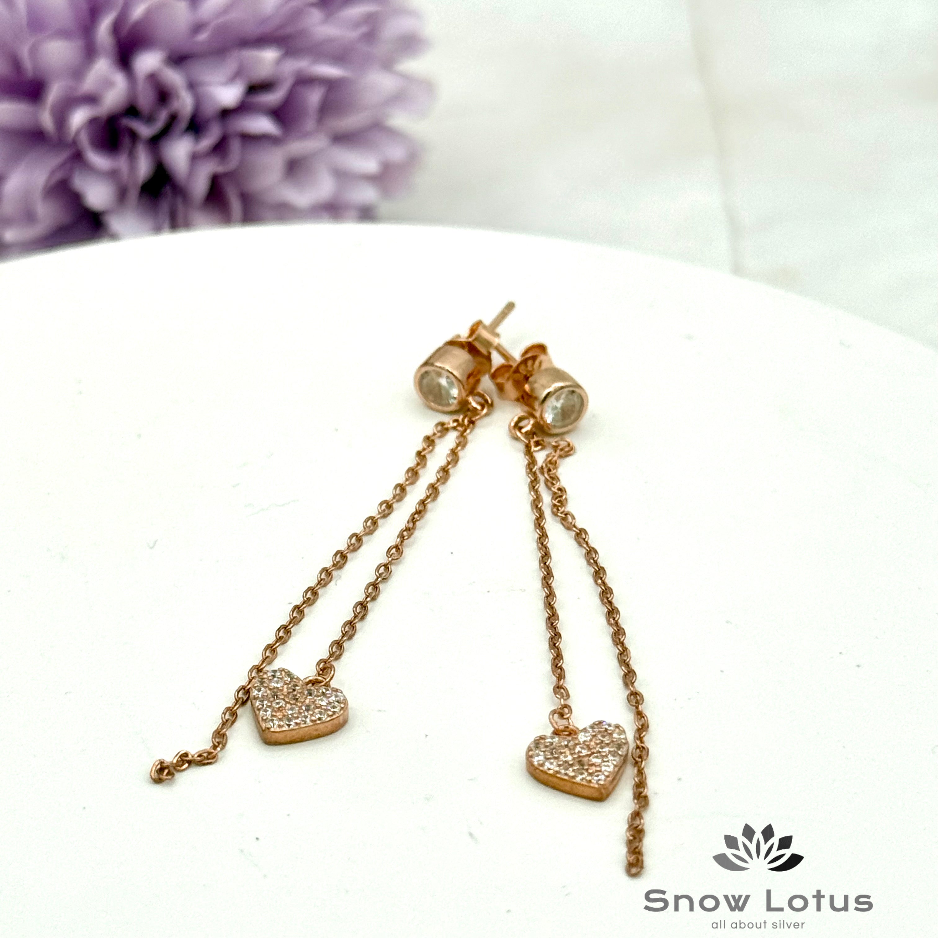 Heart Rose gold Earrings