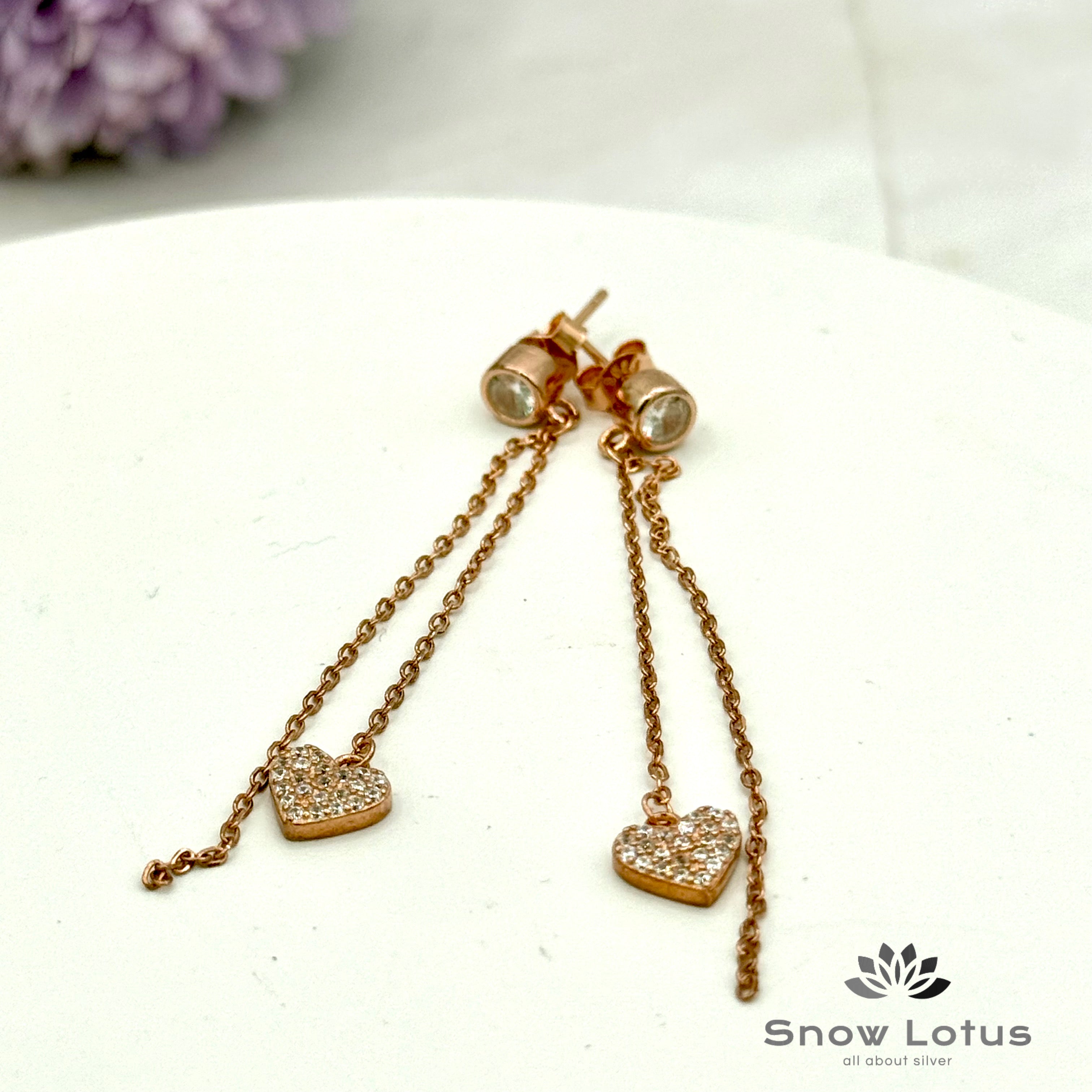 Heart Rose gold Earrings