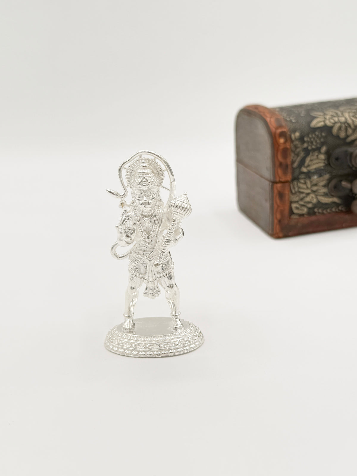 Abhaya Hanuman Silver Solid 3D