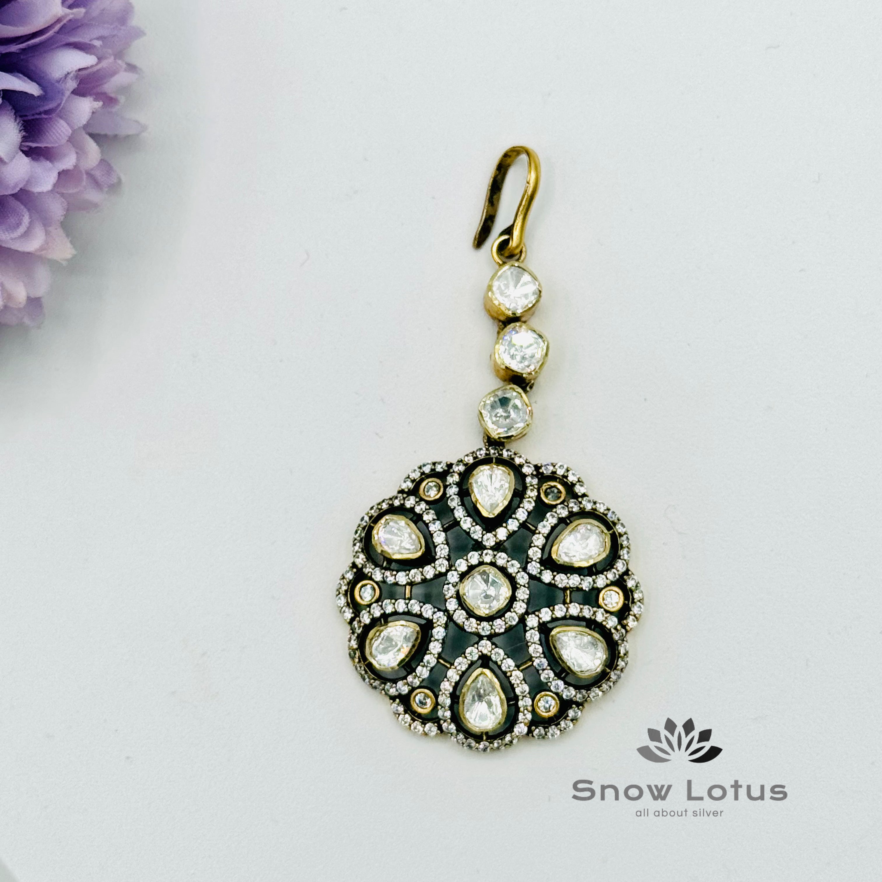 Sestet Drop Moissanite Maang Tikka