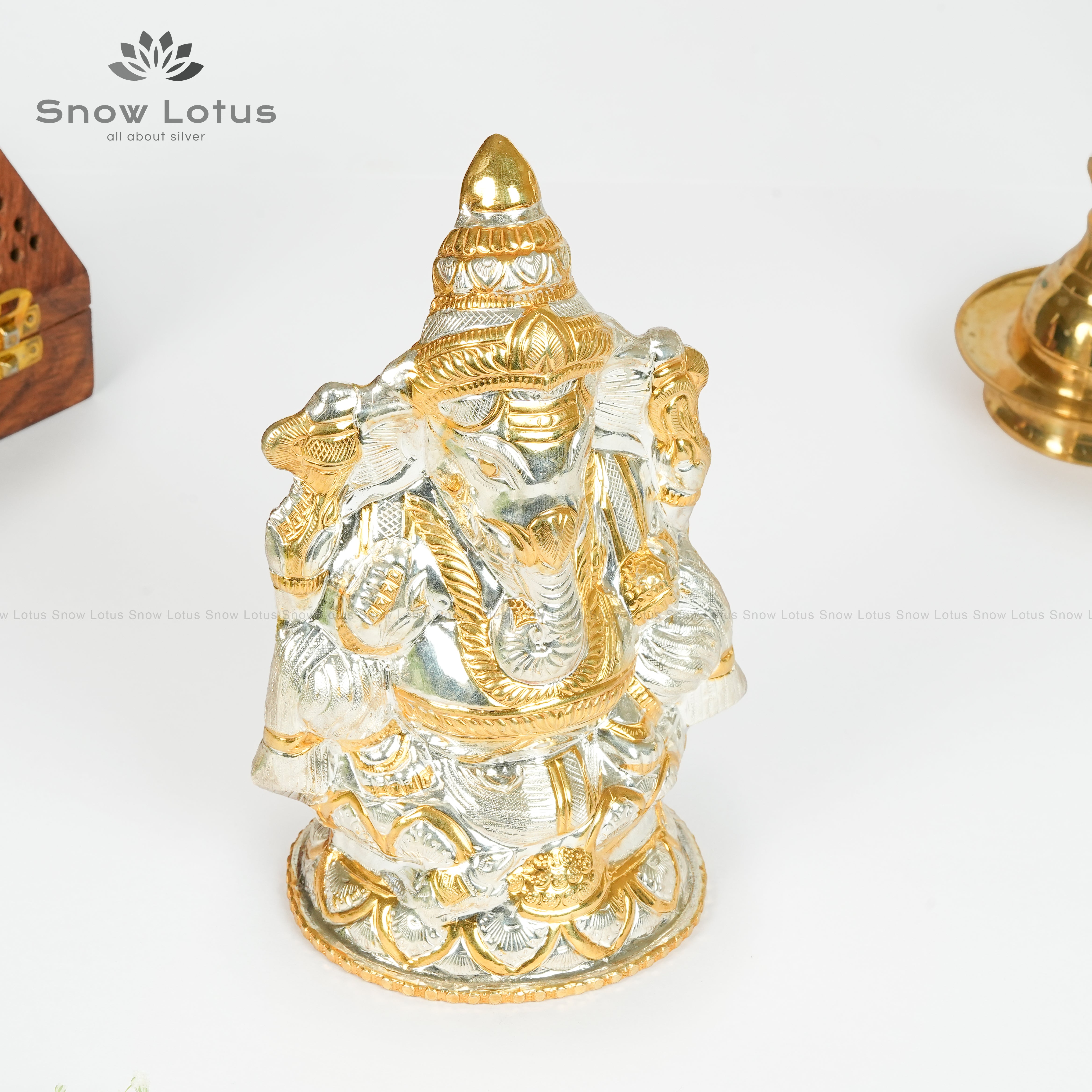 Gold Plated Hollow Dome Ganesh