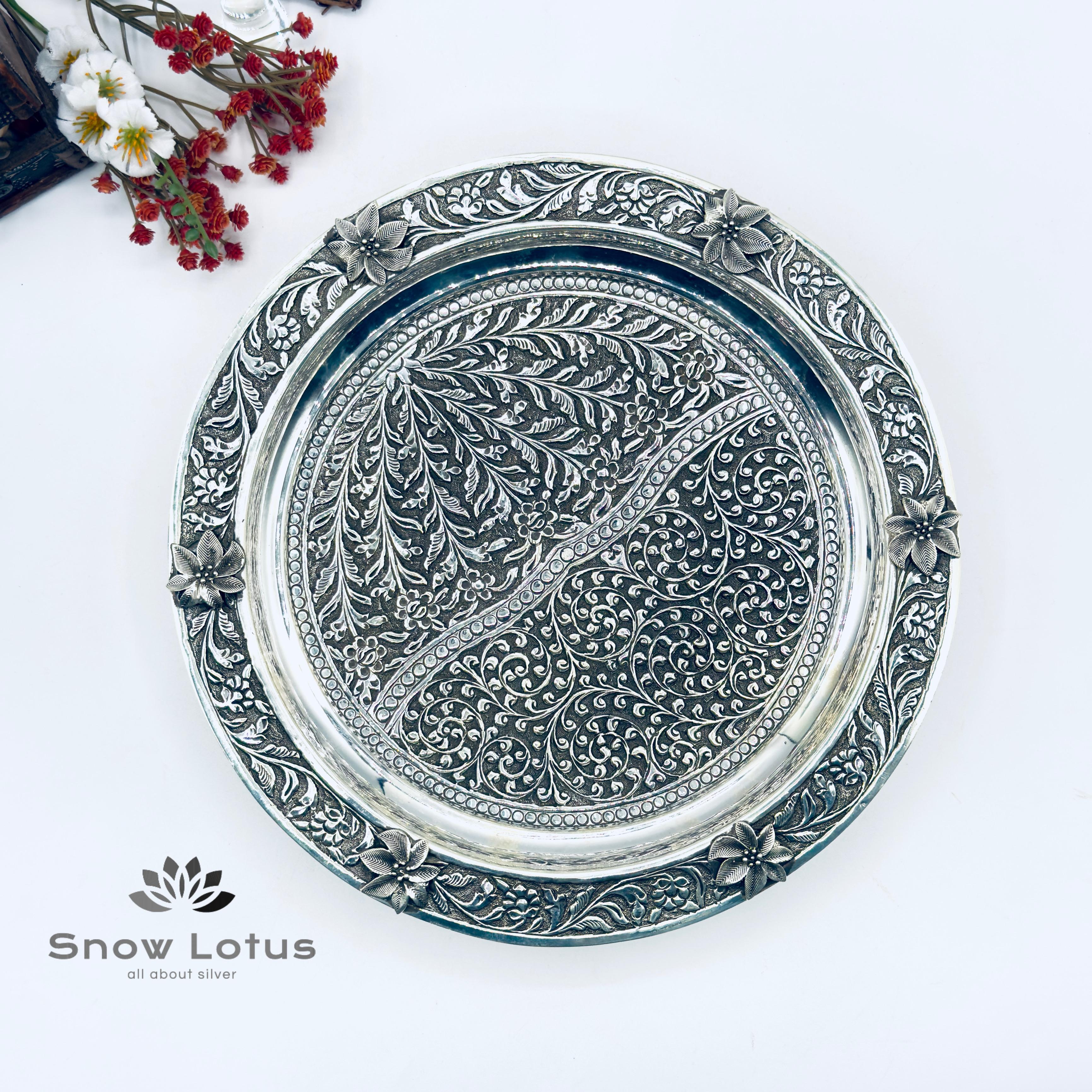 Antique Pooja Plate stem&flowers