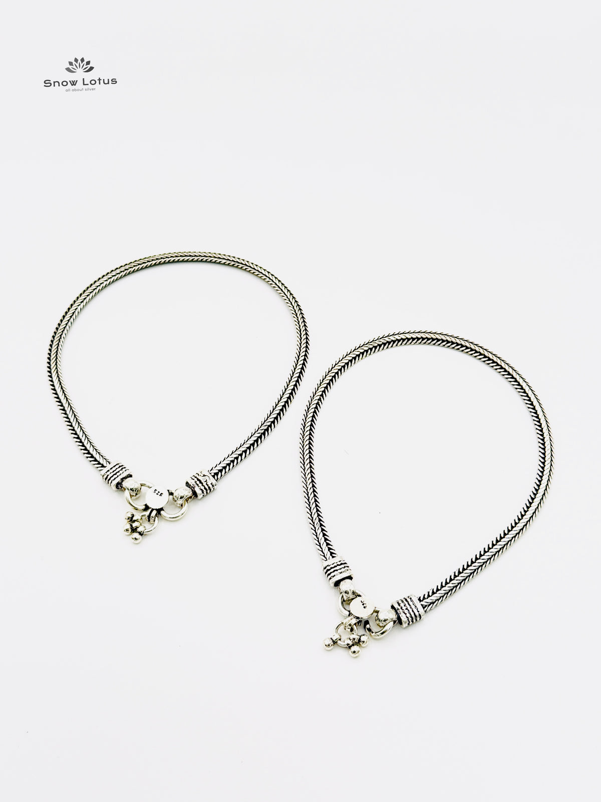 Braided Oxidised Anklets