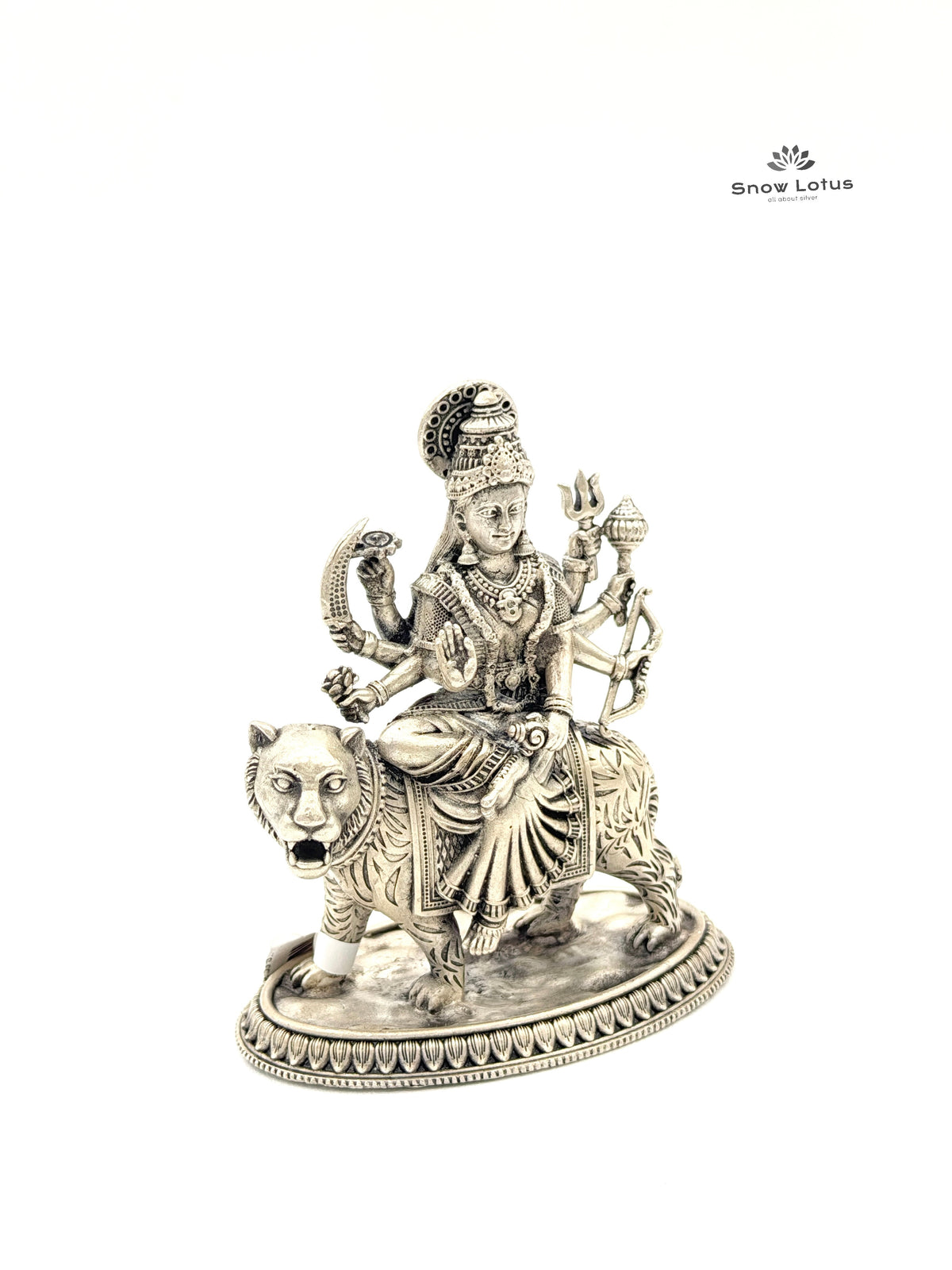 Durga Devi on Tiger Antique 3D Solid