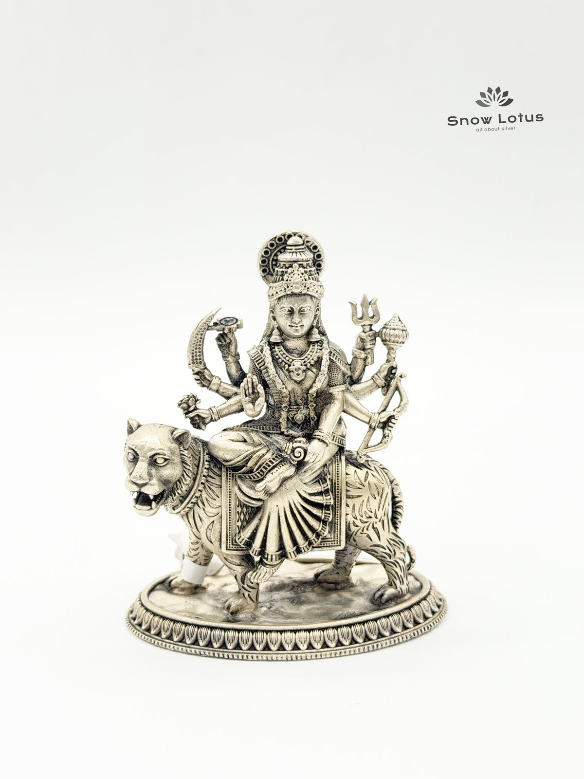 Durga Devi on Tiger Antique 3D Solid