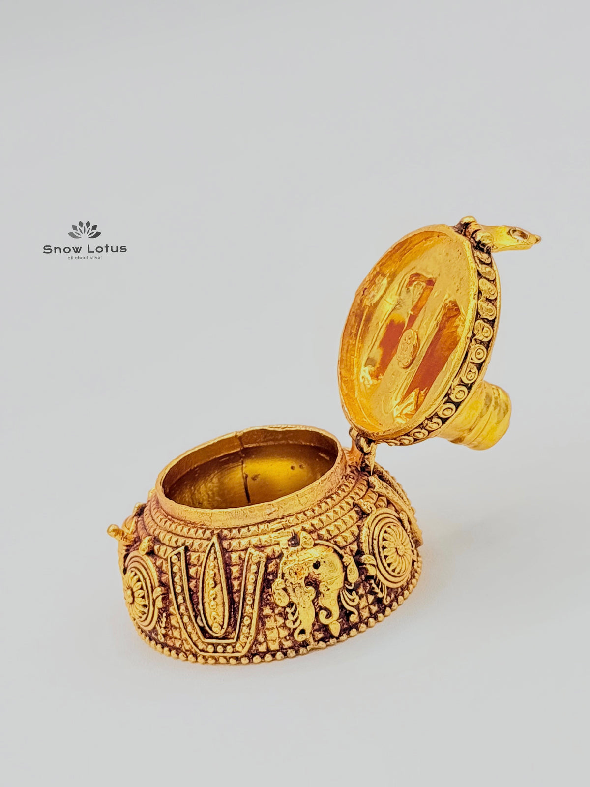 Gold Plated Special Kumkum Box Balaji Padam