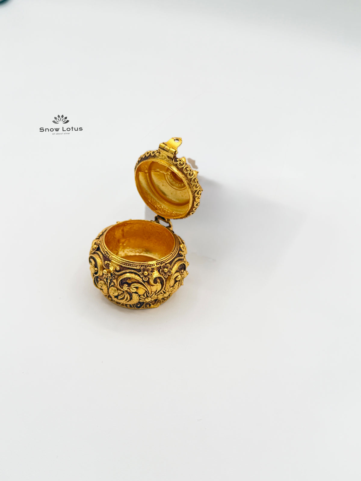 Gold Plated Special Kumkum Box Peacock M2