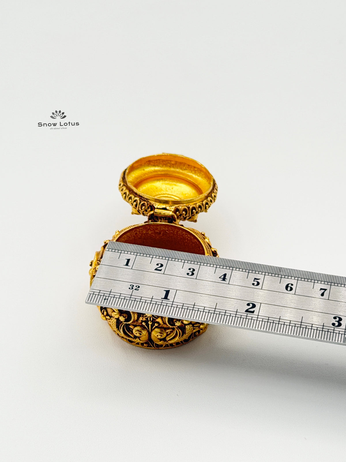 Gold Plated Special Kumkum Box Peacock M2