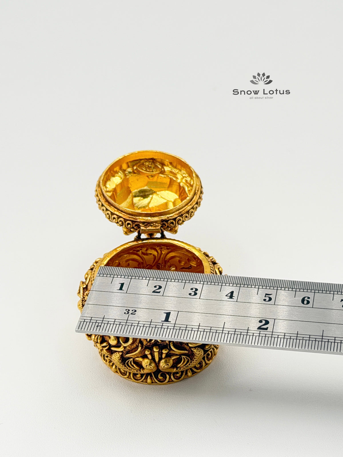 Gold Plated Special Kumkum Box Peacock M1