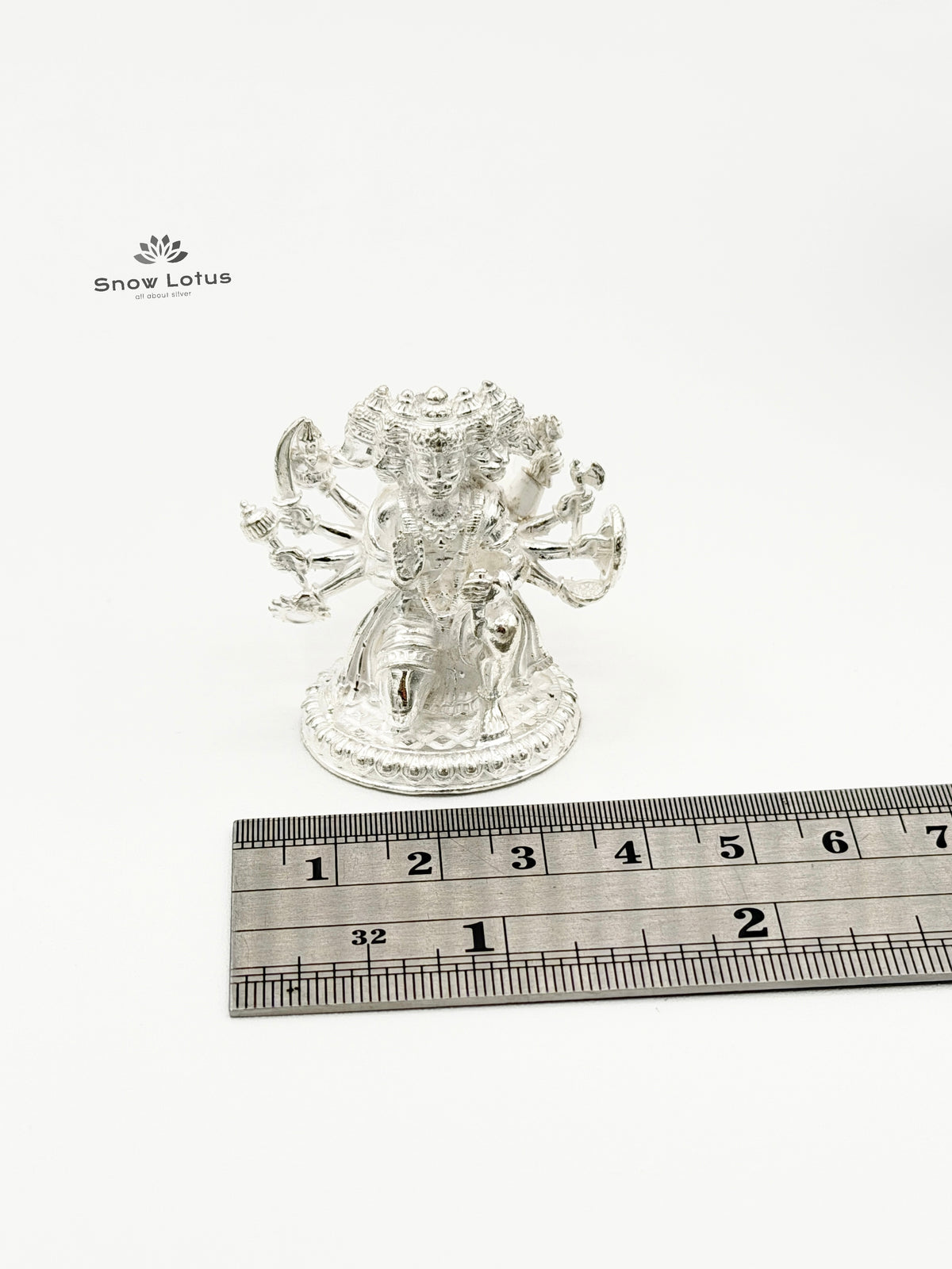 Panchamukha Hanuman Silver Solid 3D