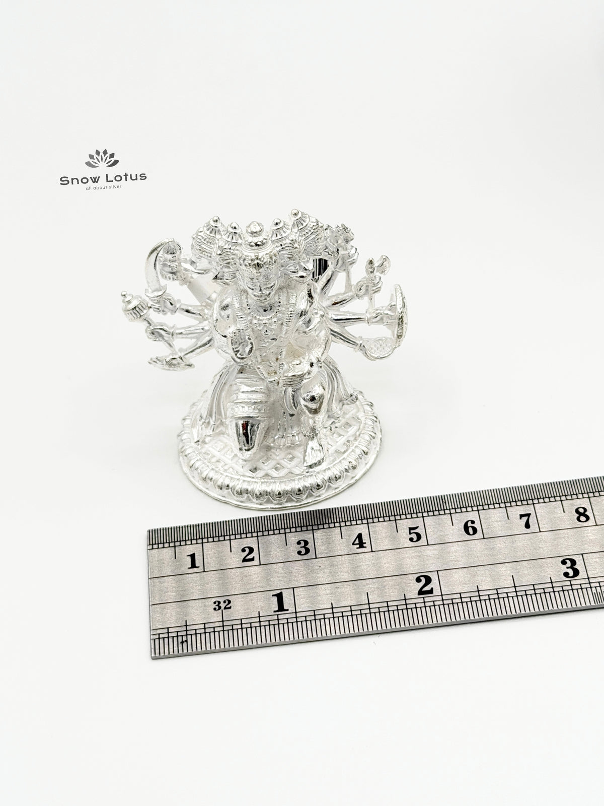 Panchamukha Hanuman Silver Solid 3D