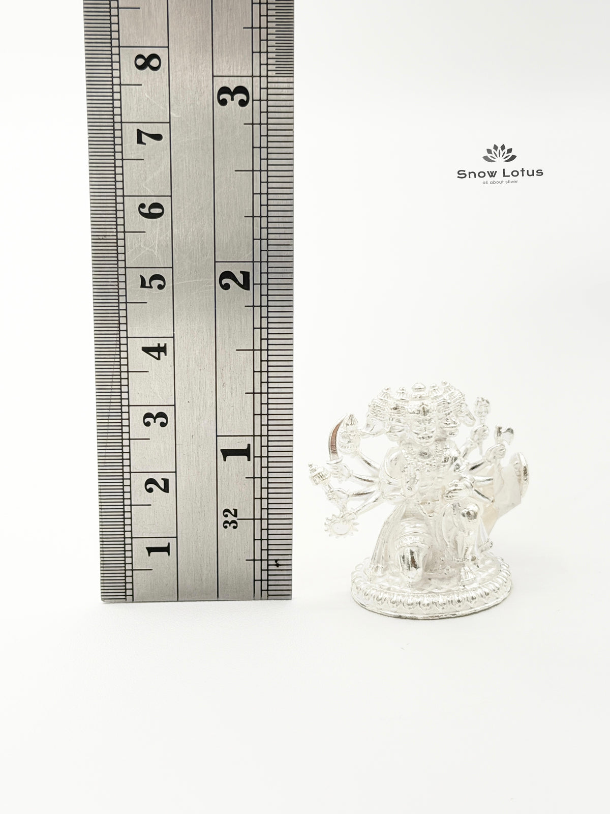 Panchamukha Hanuman Silver Solid 3D