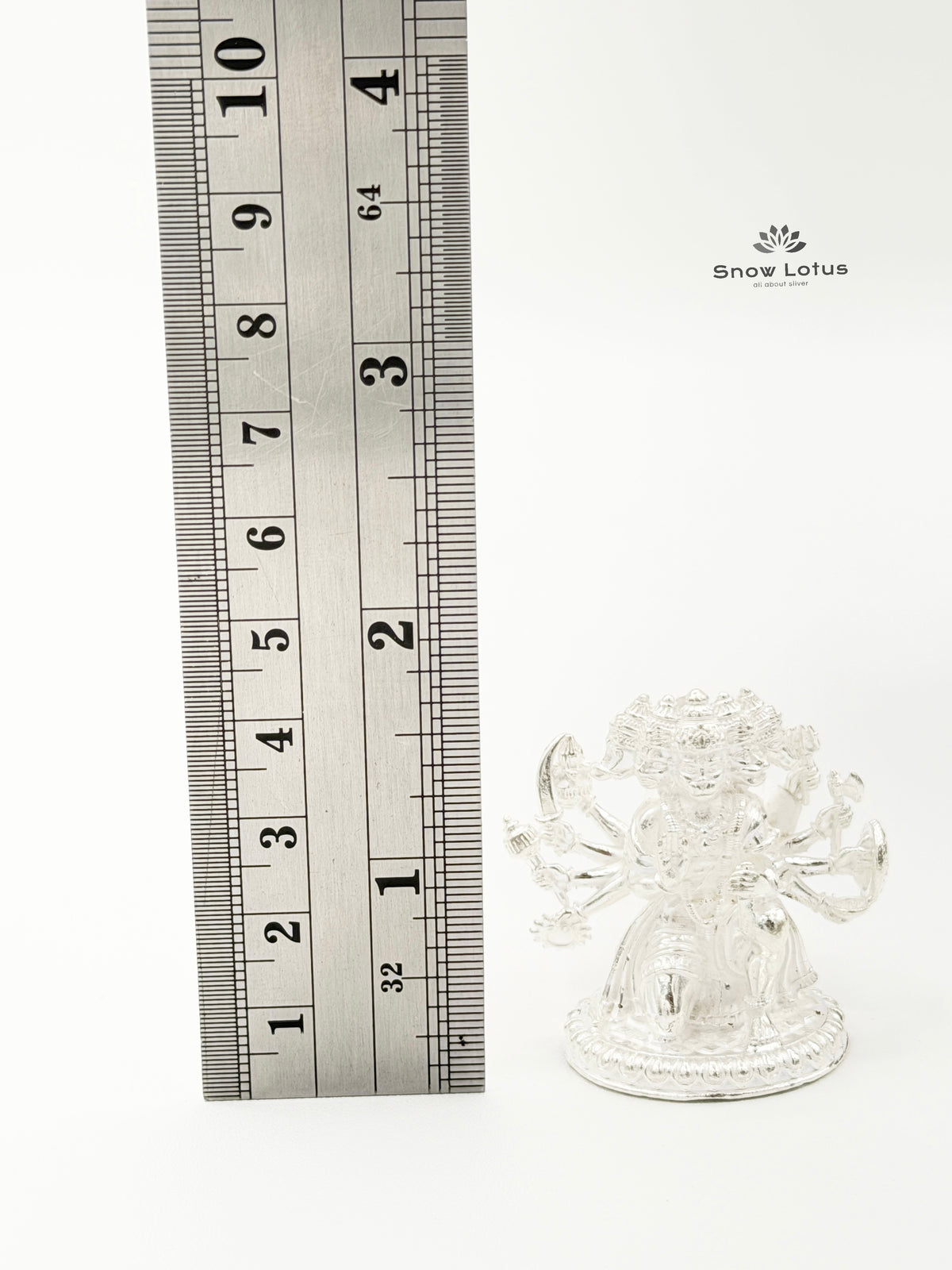 Panchamukha Hanuman Silver Solid 3D