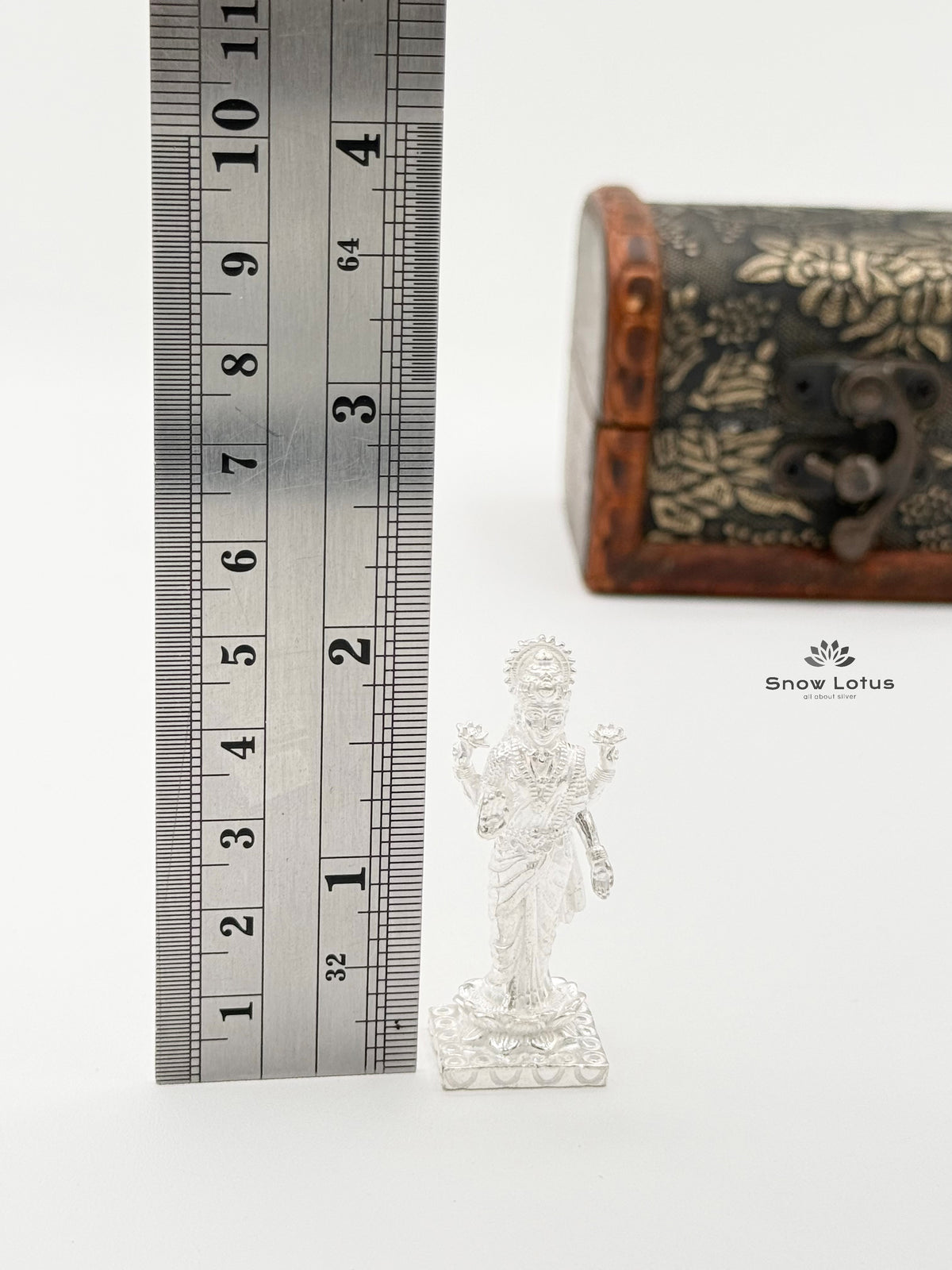 Lakshmi Devi Standing Silver Solid 3D