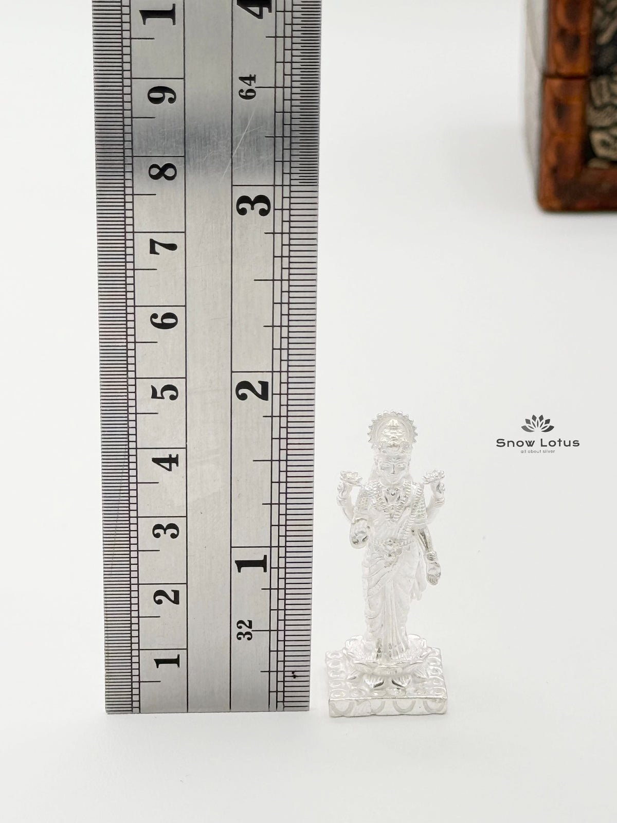 Lakshmi Devi Standing Silver Solid 3D