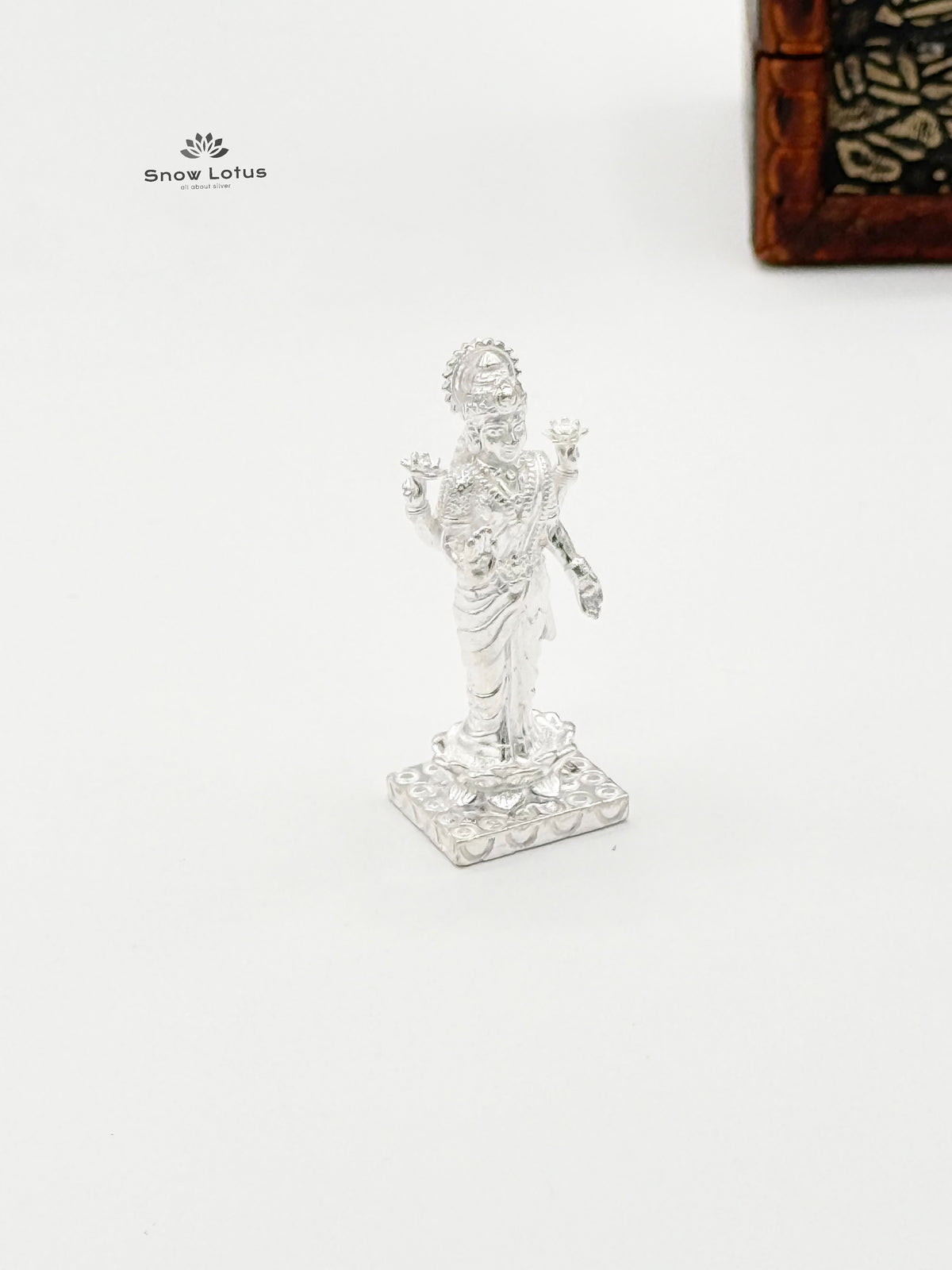 Lakshmi Devi Standing Silver Solid 3D