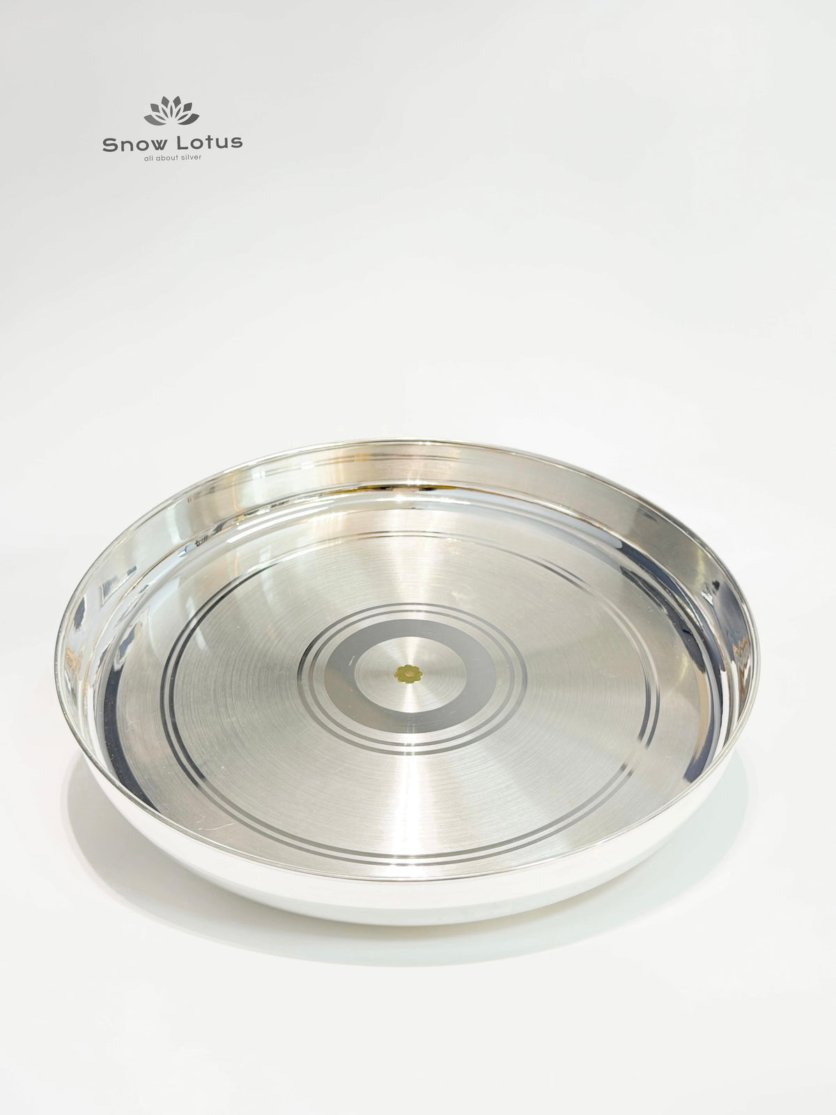 Plain Polish Dinner Plates with Gold Flower 11"