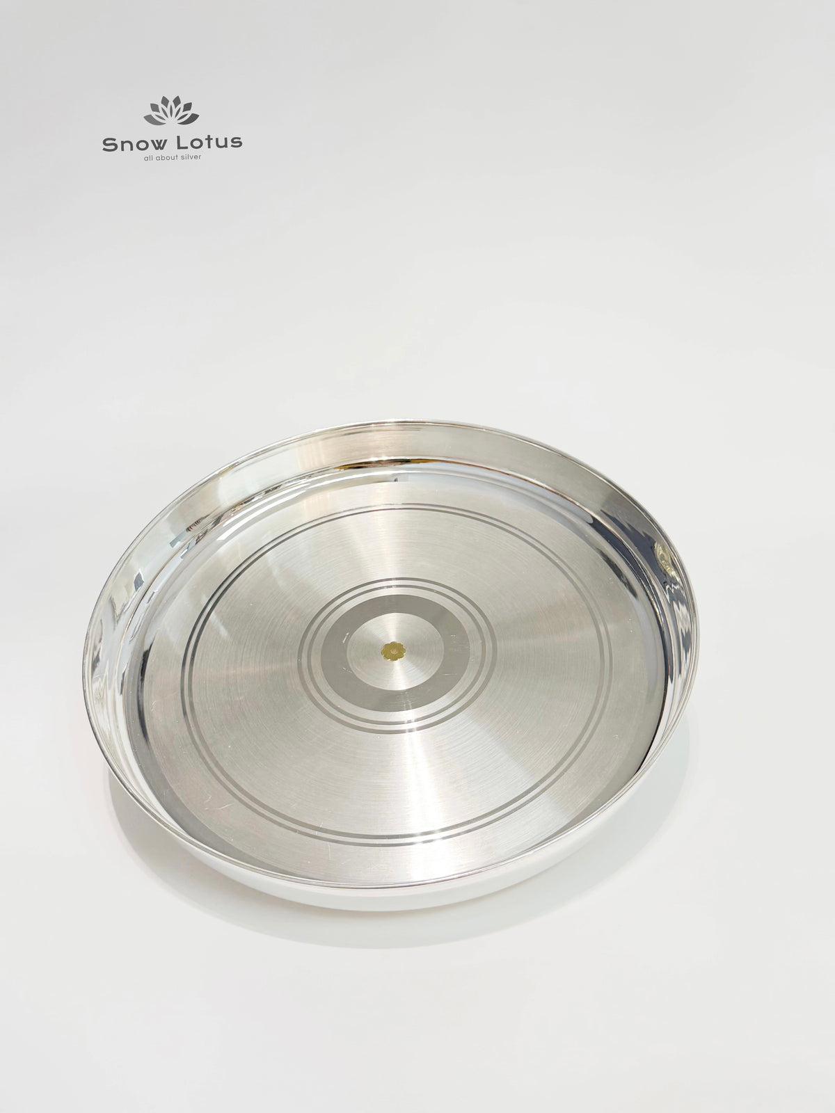 Plain Polish Dinner Plates with Gold Flower 11"