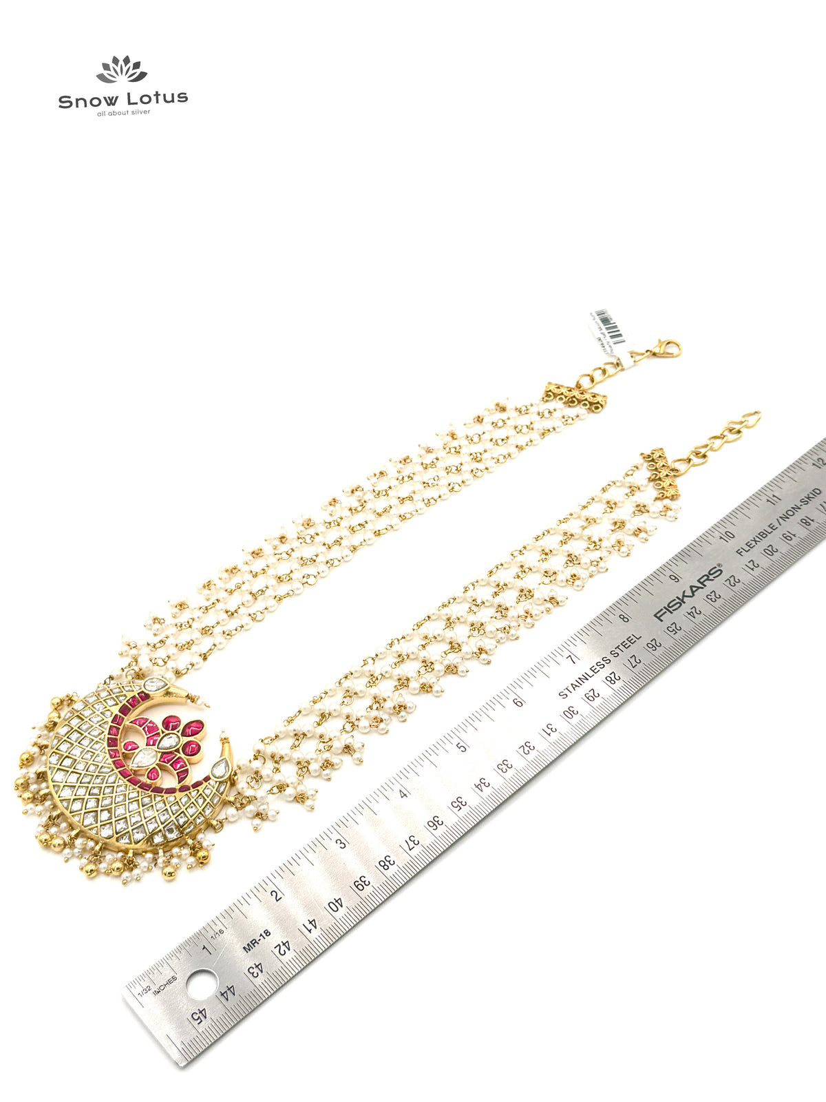 Pearly Half Moon Kundan Neckpiece