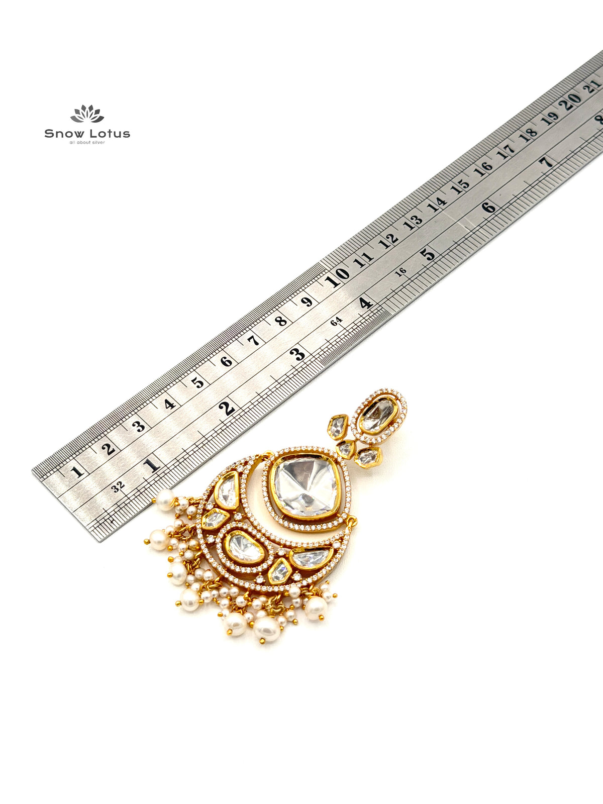 Marvelous Polki Neckpiece Set(with earrings & Maang Tikka)