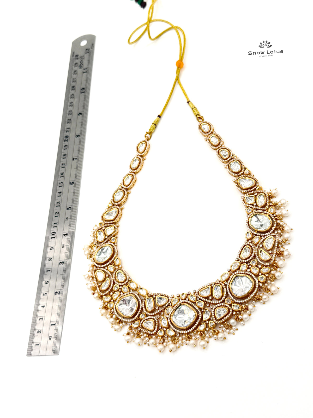 Marvelous Polki Neckpiece Set(with earrings & Maang Tikka)