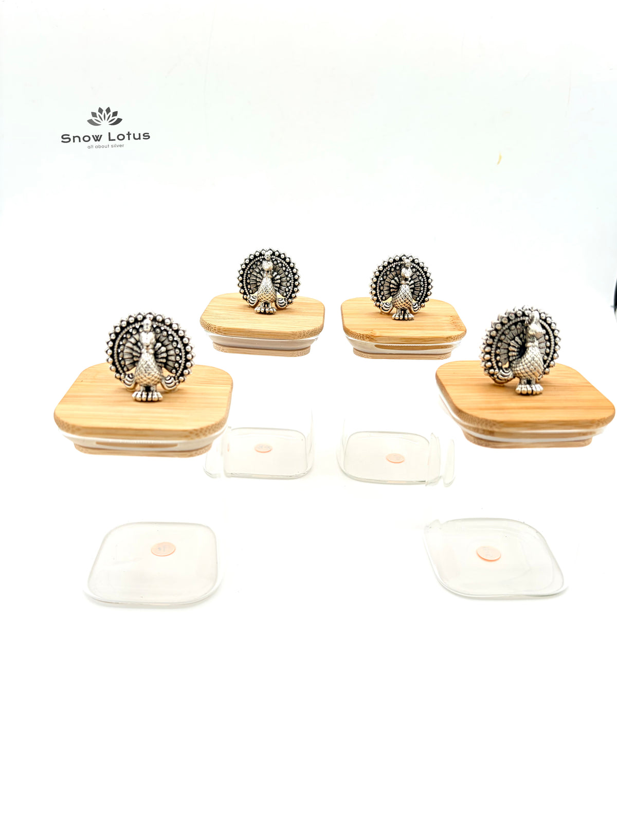 Multi purpose Glass Jars Peacock Lid 999