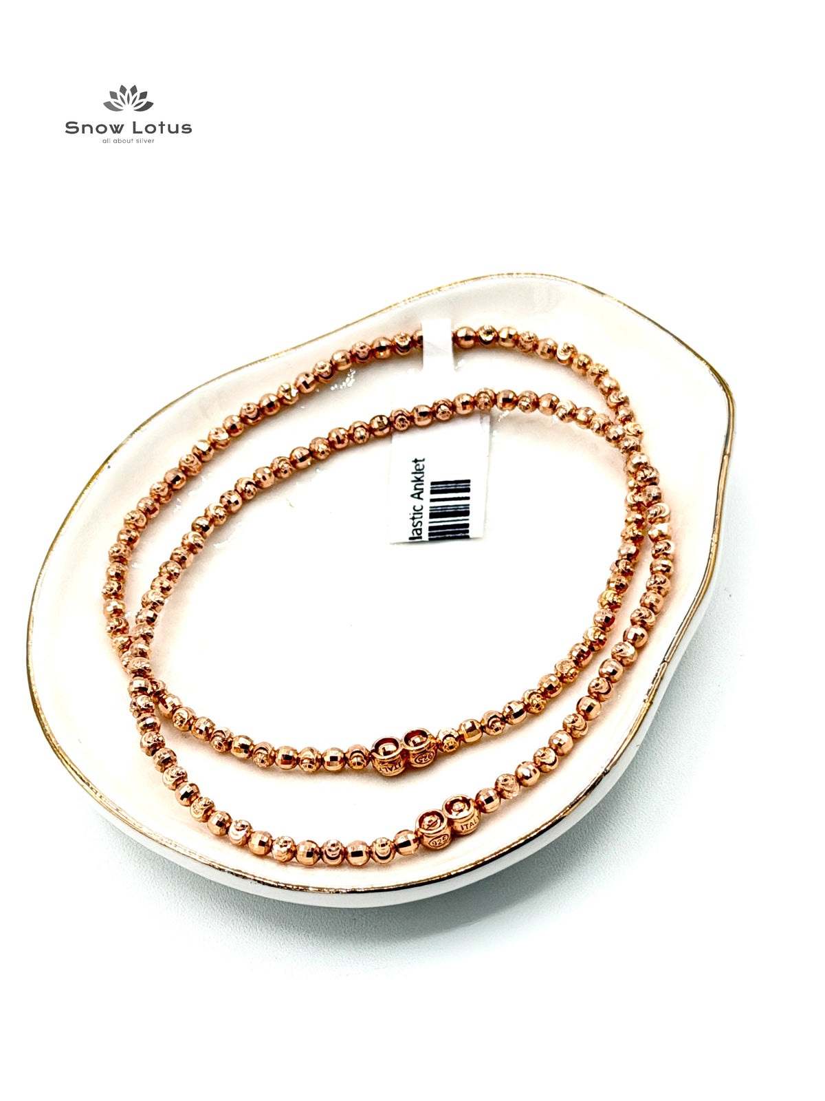 Rose Gold Ball Linked Elastic Anklet